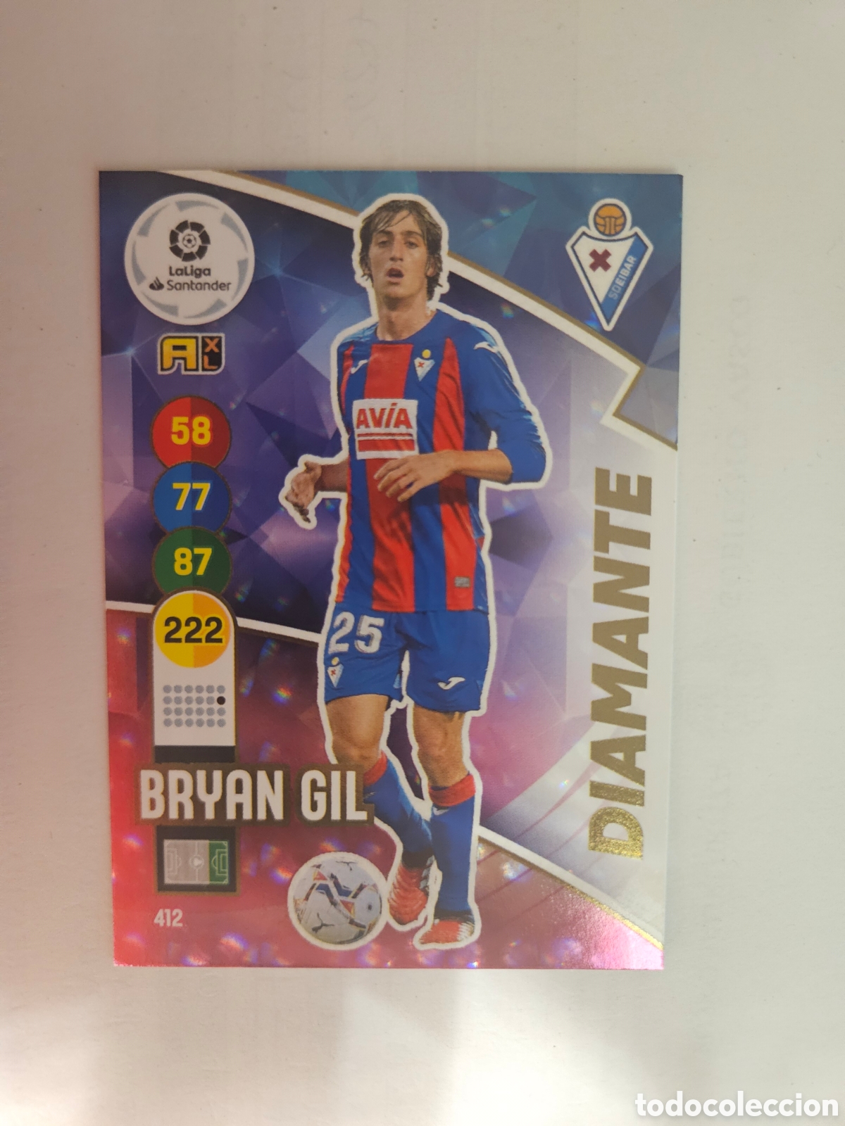 Cromos de F&uacute;tbol: CROMO 412 BRYAN GIL EIBAR DIAMANTE ADRENALYN 20-21