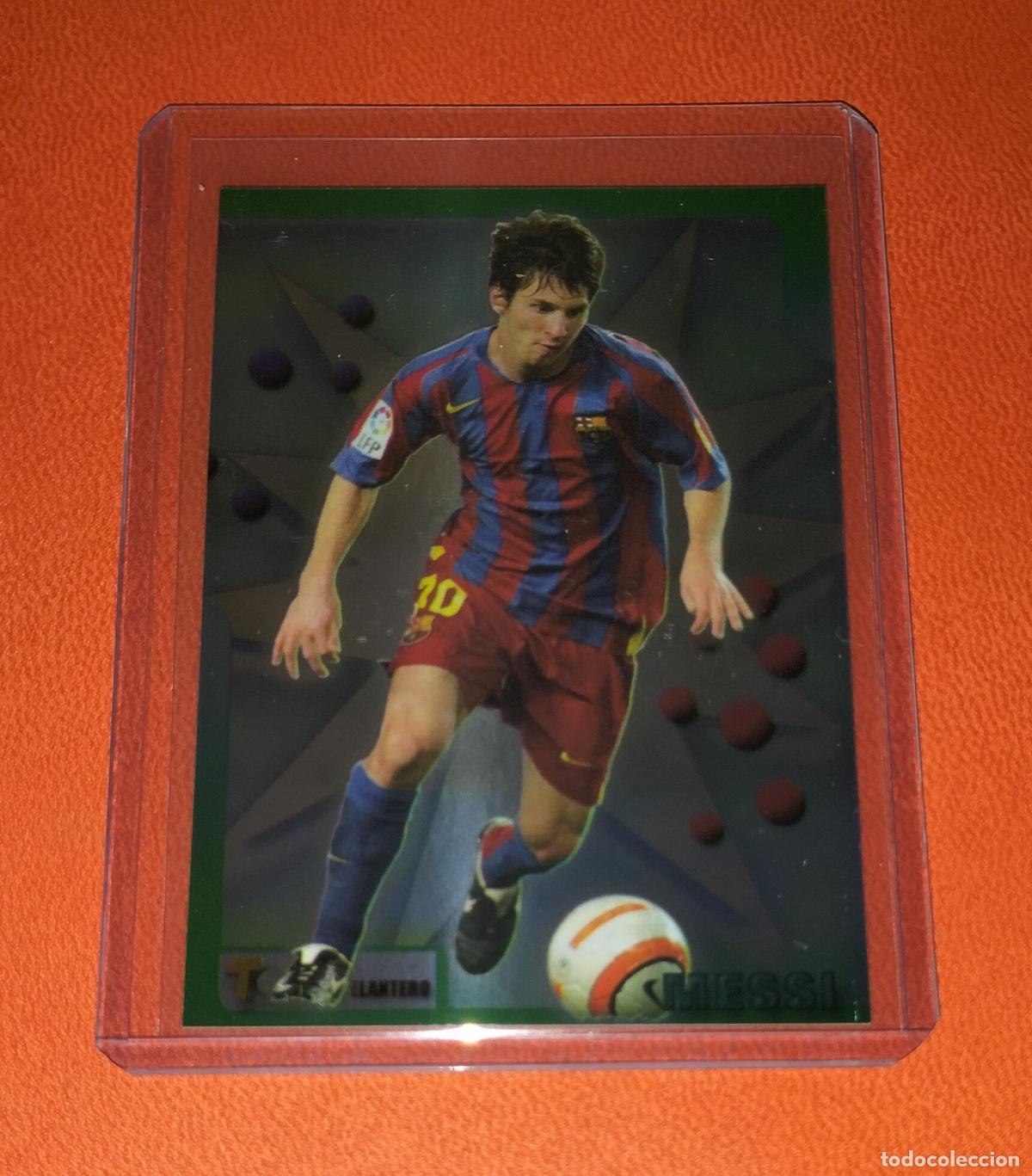 Cromos de F&uacute;tbol: 181 LIONEL MESSI VERSION BRILLO ESPEJO BARCELONA EDICION ESPECIAL TOP MUNDICROMO 2005 2006 05 06