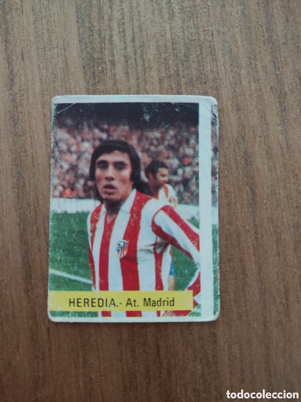 Cromos de F&uacute;tbol: Fini 75 76 sin pegar dep&oacute;sito MU Atl&eacute;tico Madrid Heredia