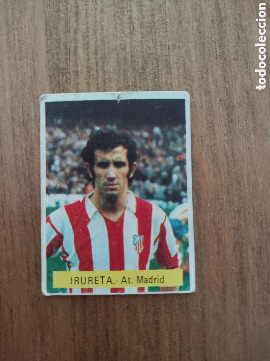 Cromos de F&uacute;tbol: Fini 75 76 sin pegar dep&oacute;sito MU Atl&eacute;tico Madrid Irureta