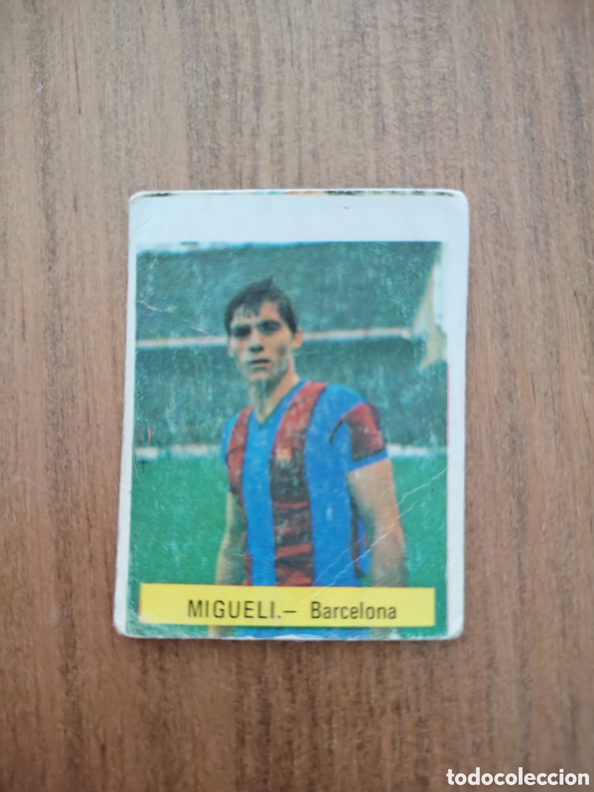 Cromos de F&uacute;tbol: Fini 75 76 sin pegar dep&oacute;sito MU Barcelona Migueli