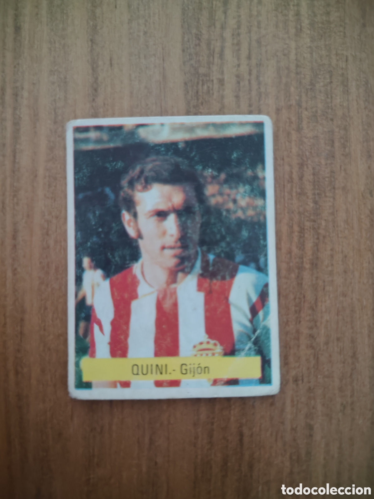 Cromos de F&uacute;tbol: Fini 75 76 sin pegar dep&oacute;sito MU Sporting Gij&oacute;n Quini