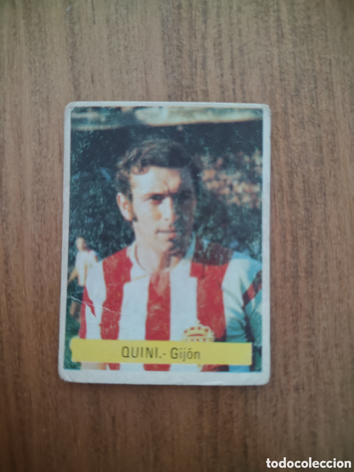 Cromos de F&uacute;tbol: Fini 75 76 sin pegar dep&oacute;sito MU Sporting Gij&oacute;n Quini