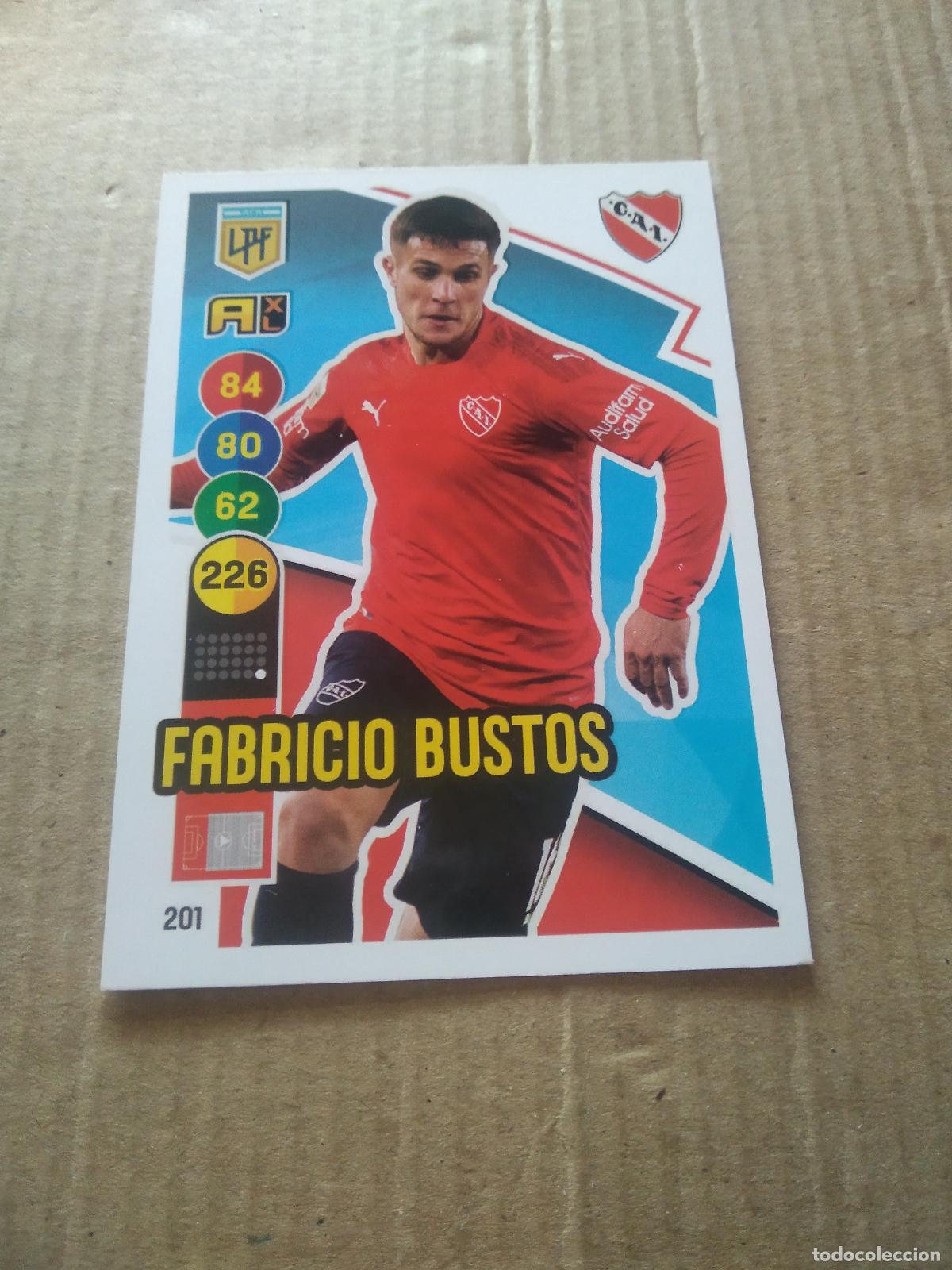 Cromos de F&uacute;tbol: 201 FABRICIO BUSTOS INDEPENDIENTE CROMO FUTBOL ARGENTINO PANINI LIGA ARGENTINA 2021 ADRENALYN