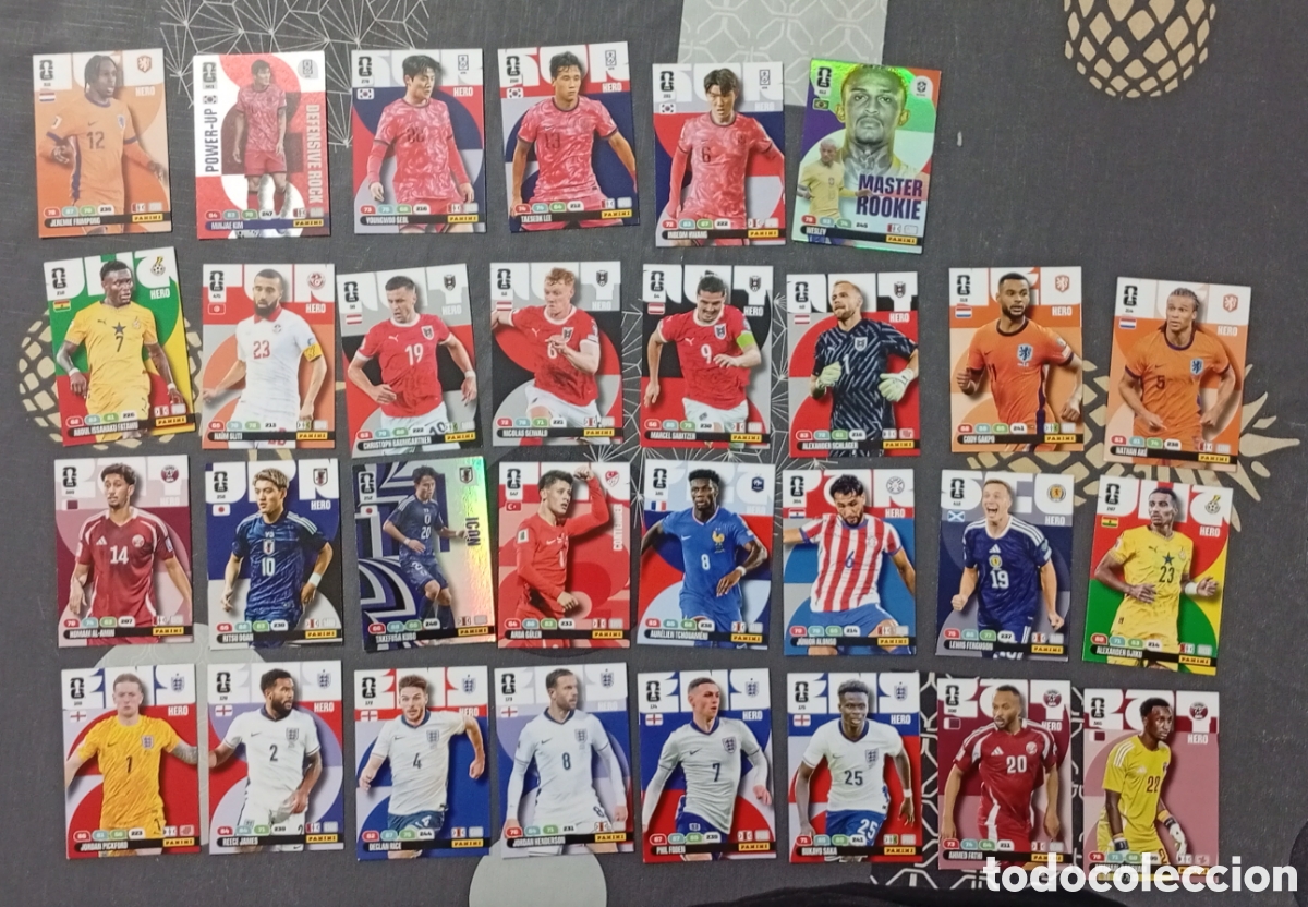 Cromos de F&uacute;tbol: 30 cartas sin repetir mundial adrenalyn