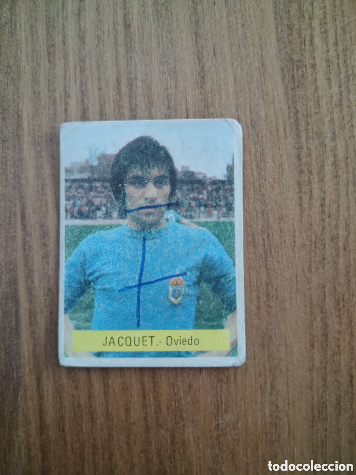 Cartes &agrave; collectionner de Football: Fini 75 76 sin pegar dep&oacute;sito MU Oviedo Jacquet pintado con boli