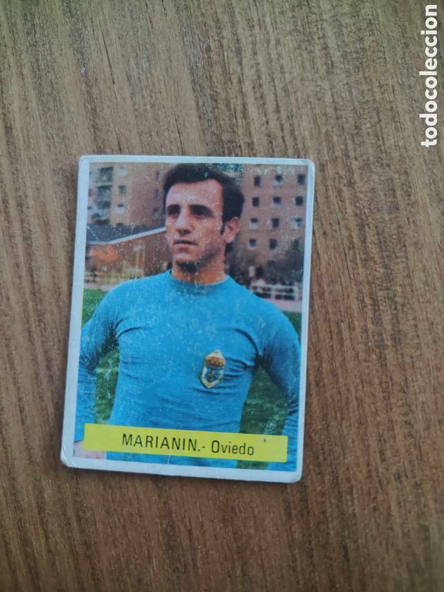 Cromos de F&uacute;tbol: Fini 75 76 sin pegar dep&oacute;sito MU Oviedo Marian&iacute;n