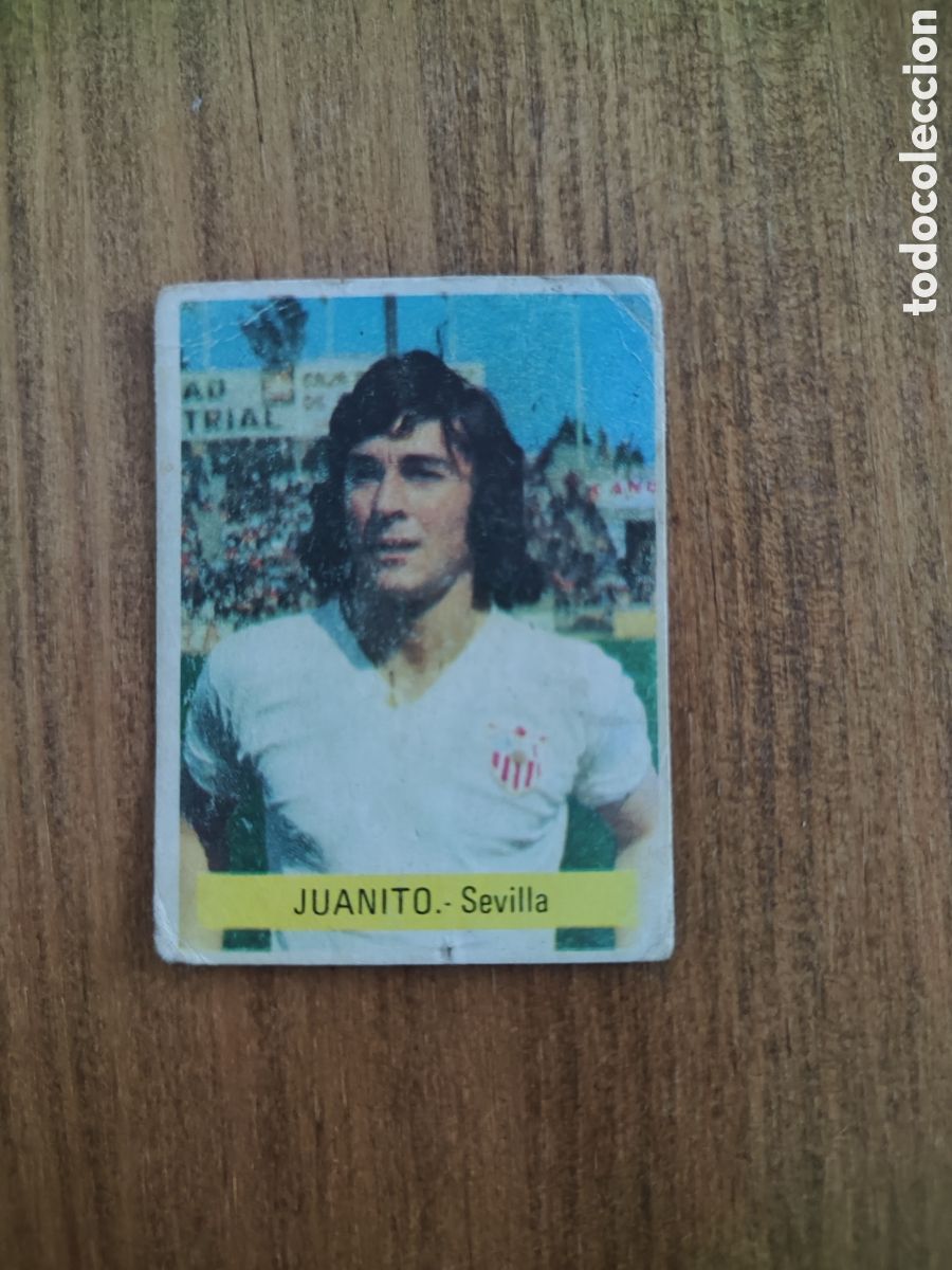 Cromos de F&uacute;tbol: Fini 75 76 sin pegar dep&oacute;sito MU Sevilla Juanito