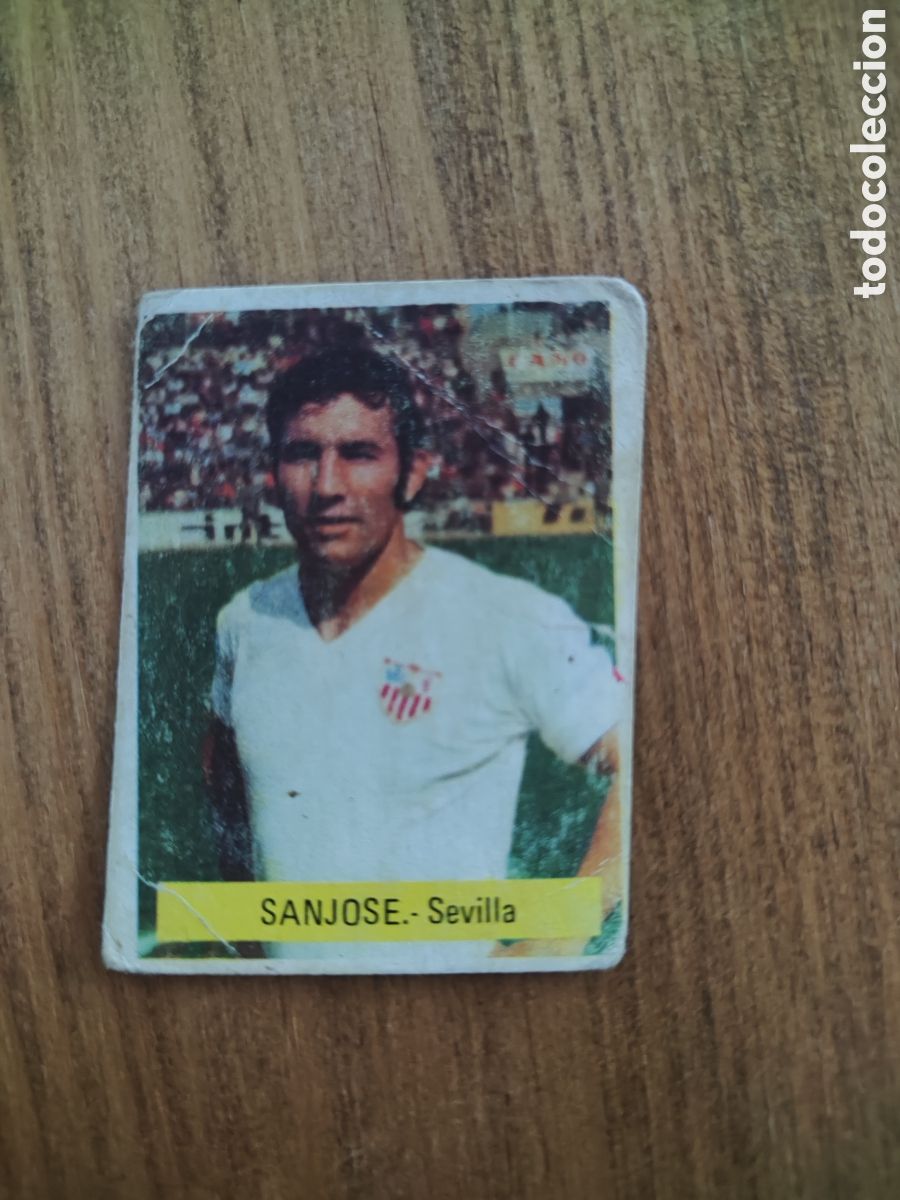 Cromos de F&uacute;tbol: Fini 75 76 sin pegar dep&oacute;sito MU Sevilla Sanjos&eacute;