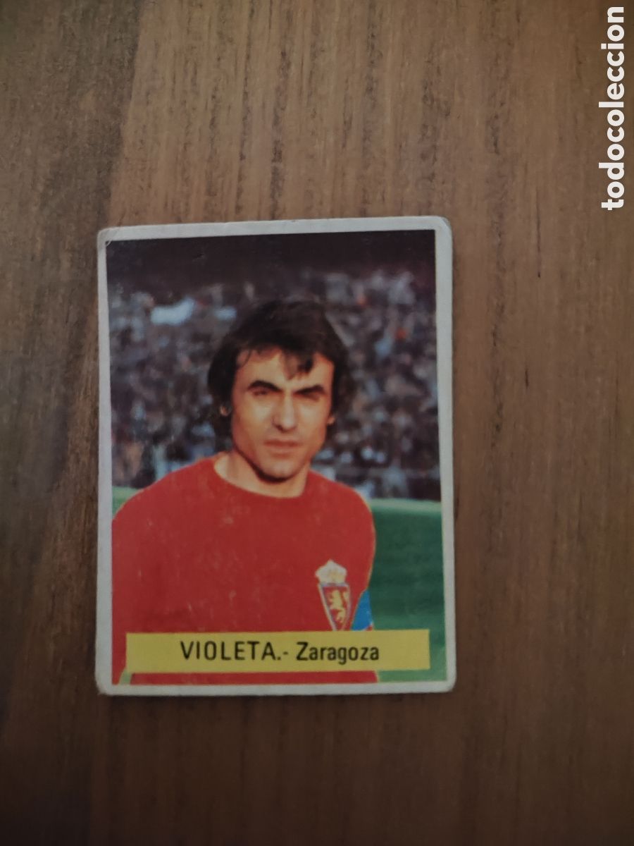 Figurine di Calcio: Fini 75 76 sin pegar dep&oacute;sito MU Zaragoza Violeta