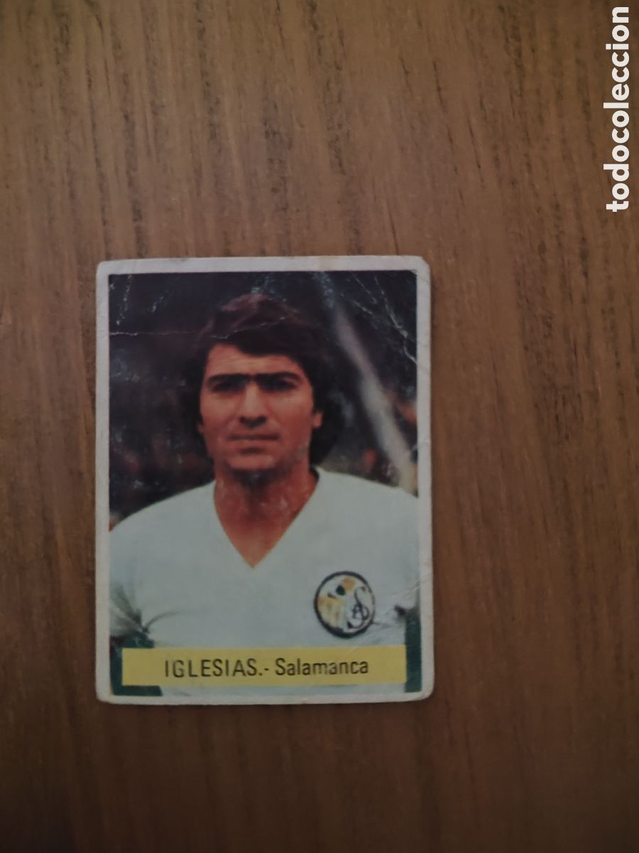 Cartes &agrave; collectionner de Football: Fini 75 76 sin pegar dep&oacute;sito MU UD Salamanca Iglesias con doblez