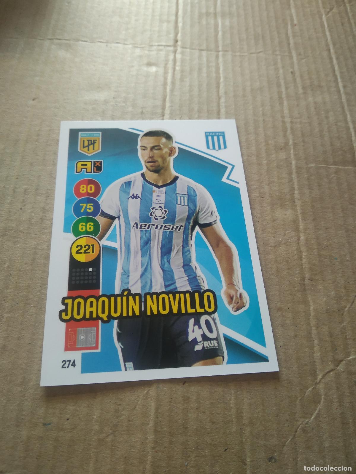 Cromos de F&uacute;tbol: 274 JOAQUIN NOVILLO RACING CROMO FUTBOL ARGENTINO PANINI LIGA ARGENTINA 2021 ADRENALYN