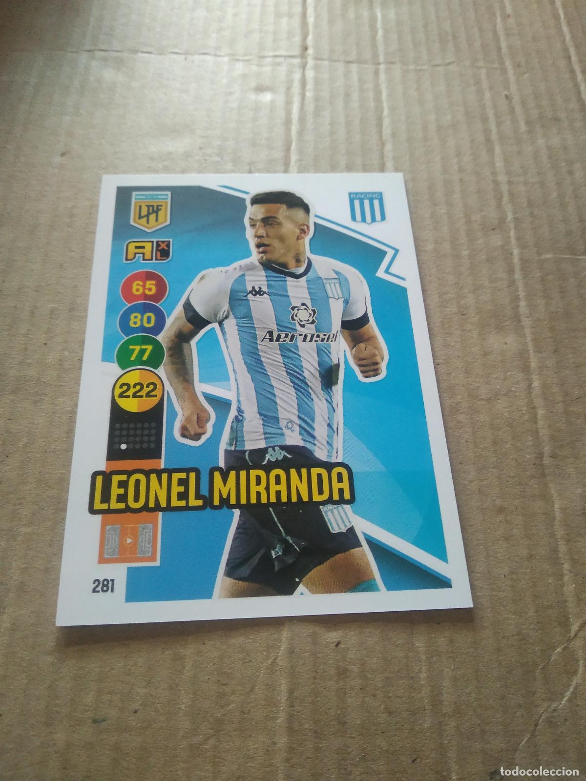 Cromos de F&uacute;tbol: 281 LEONEL MIRANDA RACING CROMO FUTBOL ARGENTINO PANINI LIGA ARGENTINA 2021 ADRENALYN