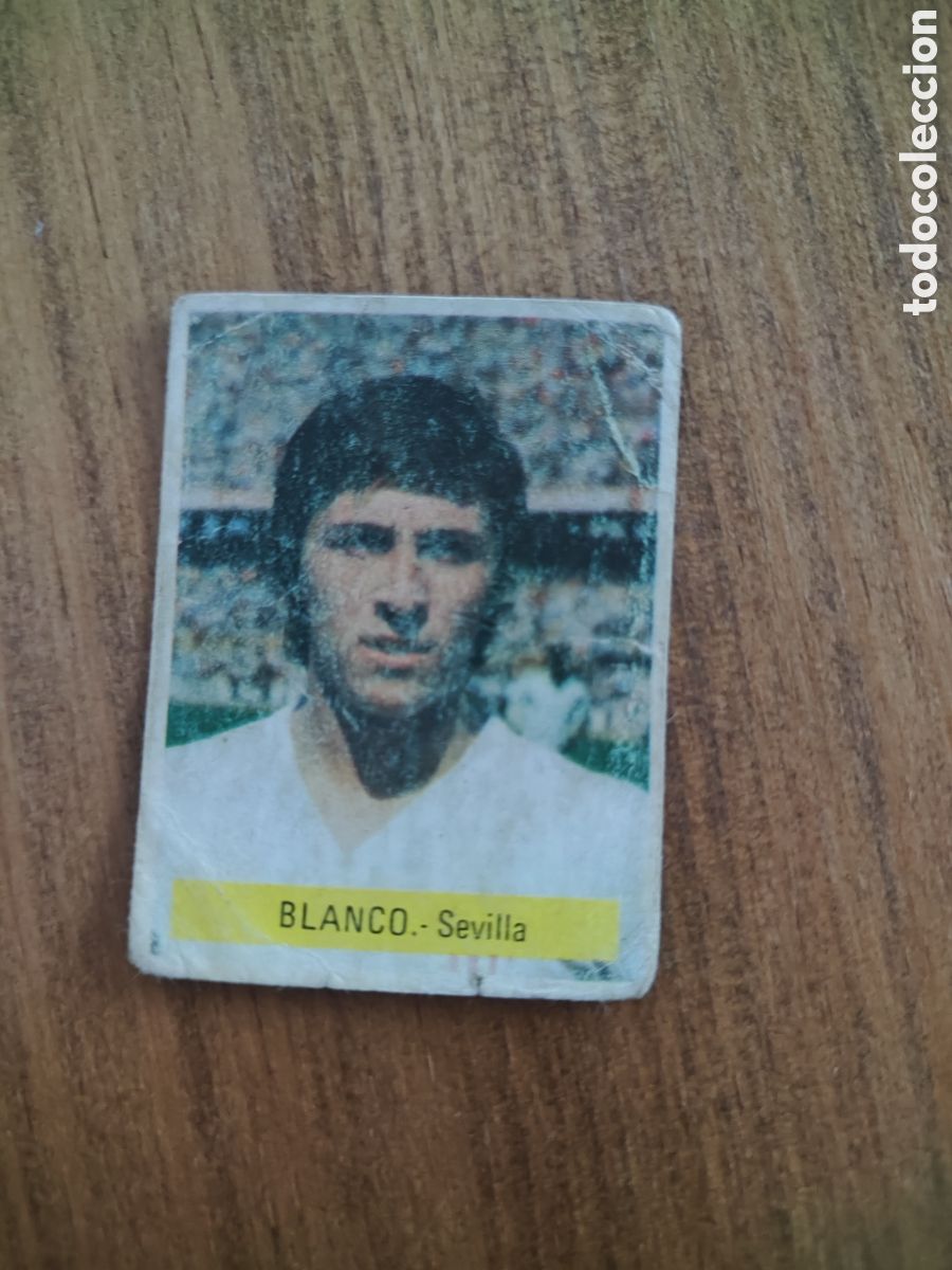 Cromos de F&uacute;tbol: Fini 75 76 sin pegar dep&oacute;sito MU Sevilla Blanco
