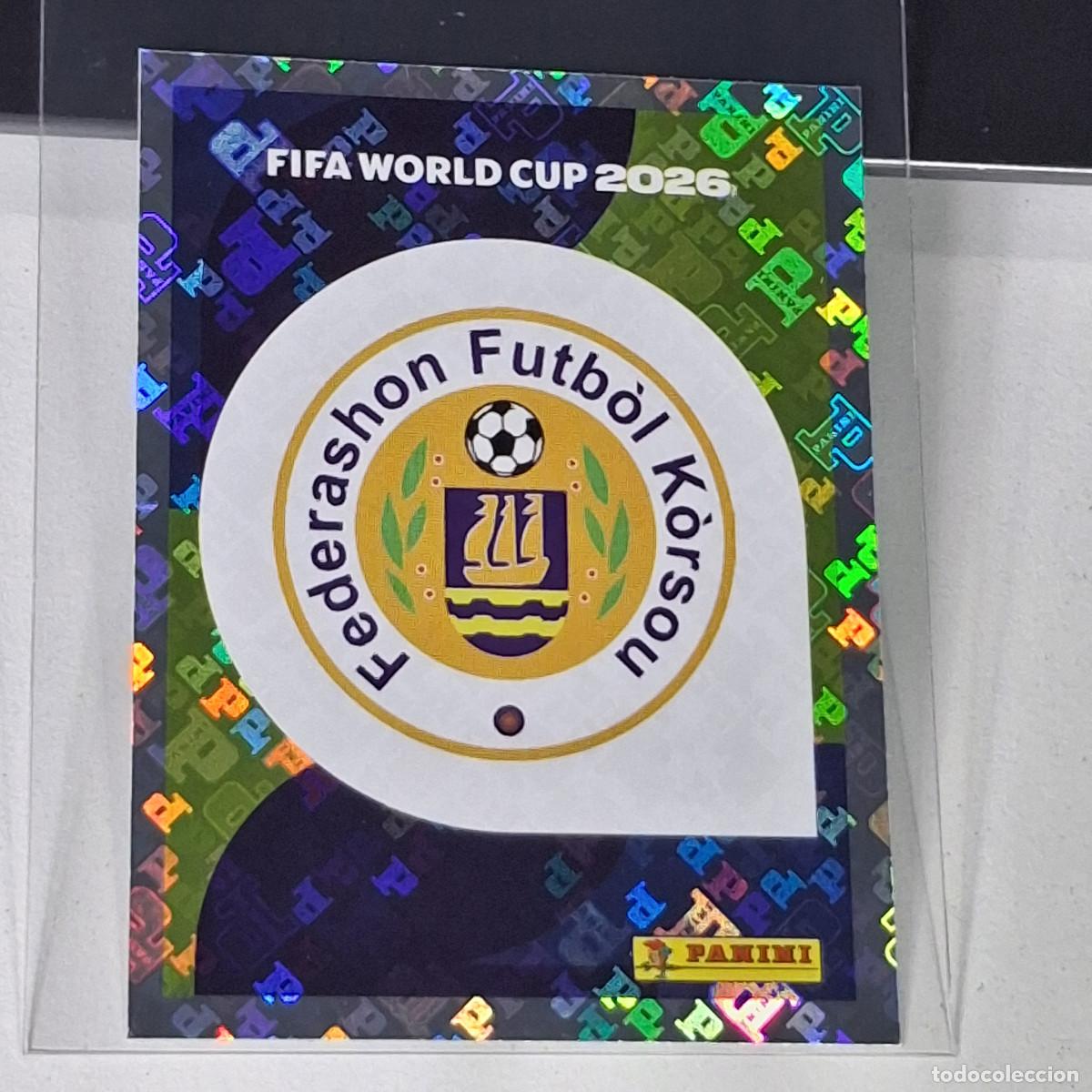 Cromos de Futebol: B12 CUW 1 CUW1 ESCUDO CURACAO KORSOU LOGO BADGE MUNDIAL FIFA WORLD CUP 2026 STICKER PANINI