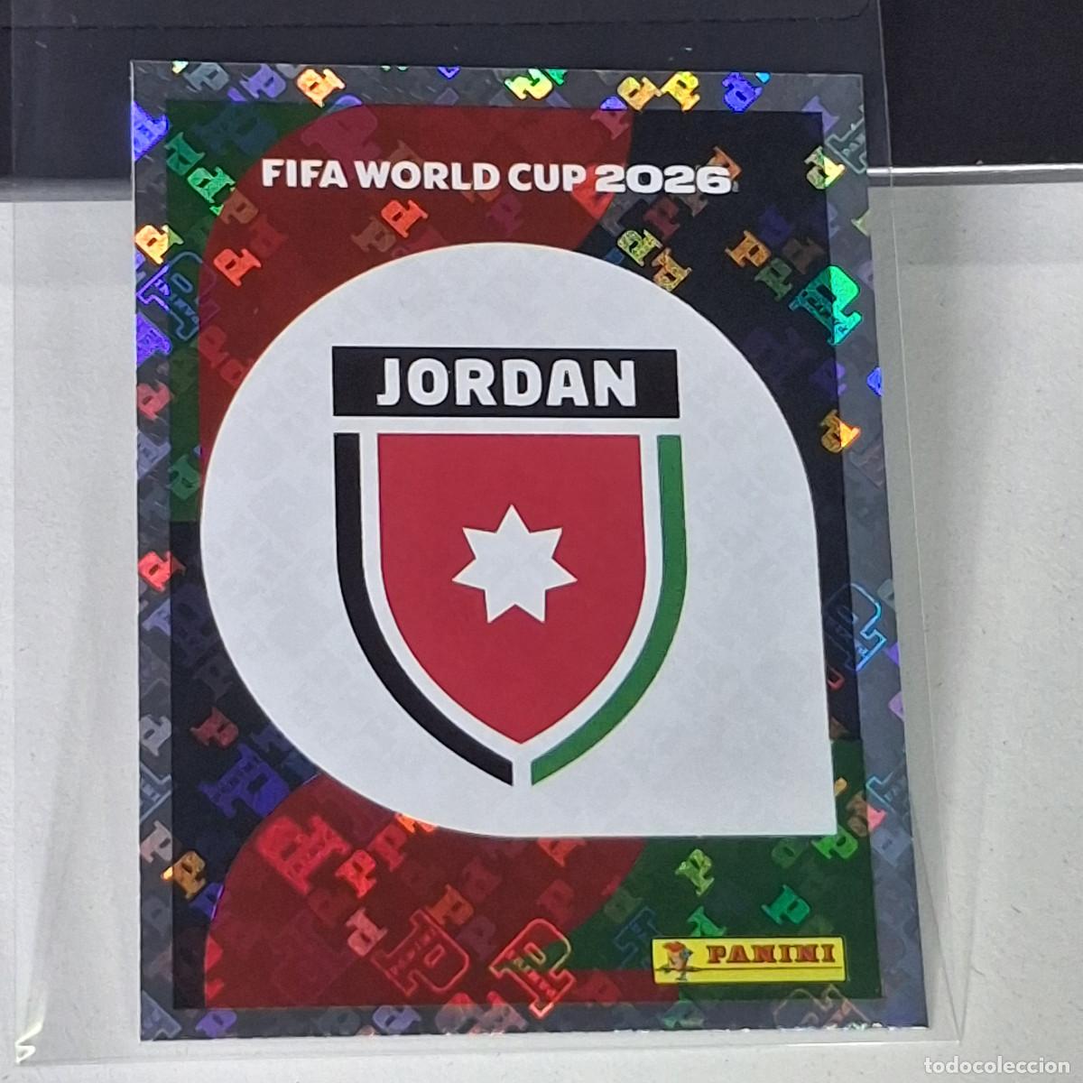 Cromos de F&uacute;tbol: B12 JOR 1 JOR1 ESCUDO LOGO BADGE 1 JORDANIA MUNDIAL FIFA WORLD CUP 2026 STICKER PANINI