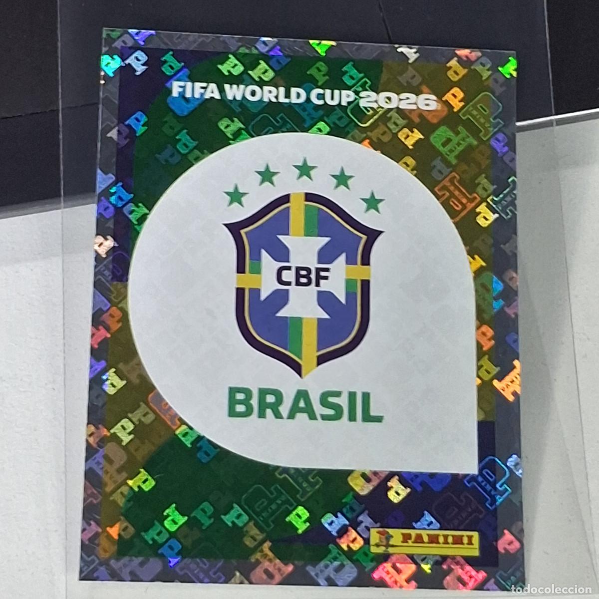 Cromos de F&uacute;tbol: B12 BRA 1 BRA1 LOGO BADGE ESCUDO BRAZIL BRASIL MUNDIAL FIFA WORLD CUP 2026 STICKER PANINI