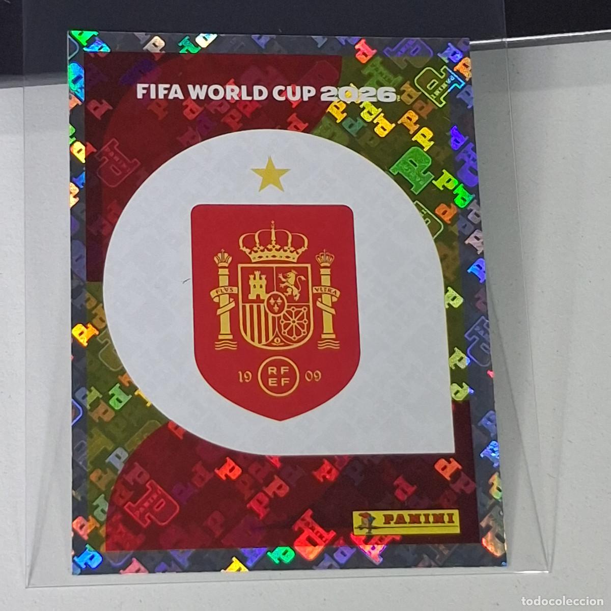 Cromos de F&uacute;tbol: B12 ESP 1 ESP1 LOGO BADGE SPAIN ESCUDO ESPA&Ntilde;A MUNDIAL FIFA WORLD CUP 2026 STICKER PANINI