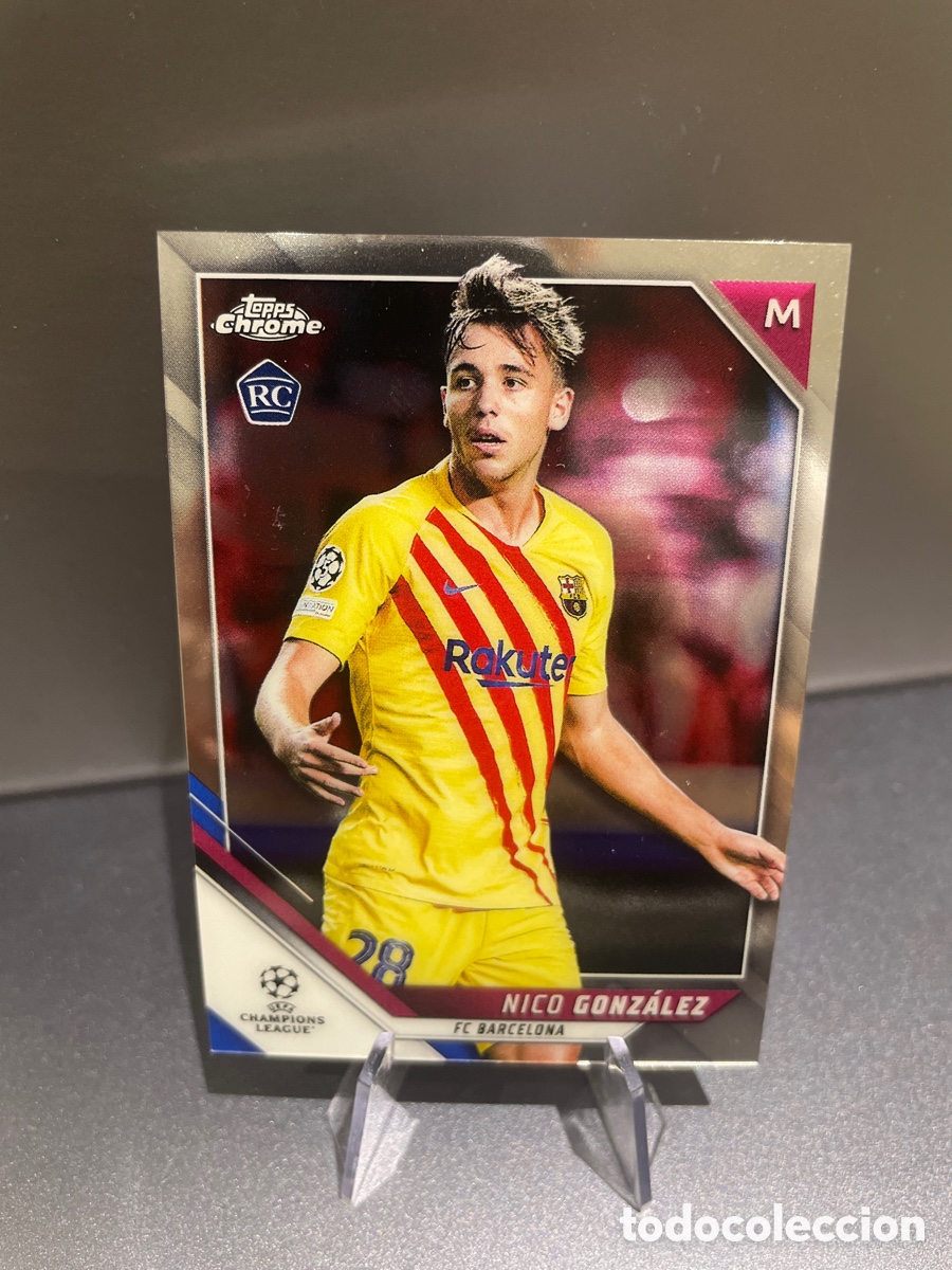 Cromos de F&uacute;tbol: Nico Gonzalez 107 Rookie Topps Chrome UCL 2021-22 FC Barcelona