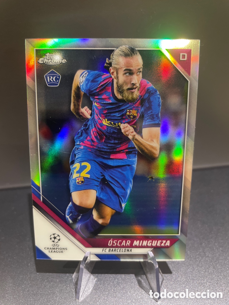 Cromos de F&uacute;tbol: Mingueza 33 Refractor Rookie Topps Chrome 2021-22 FC Barcelona