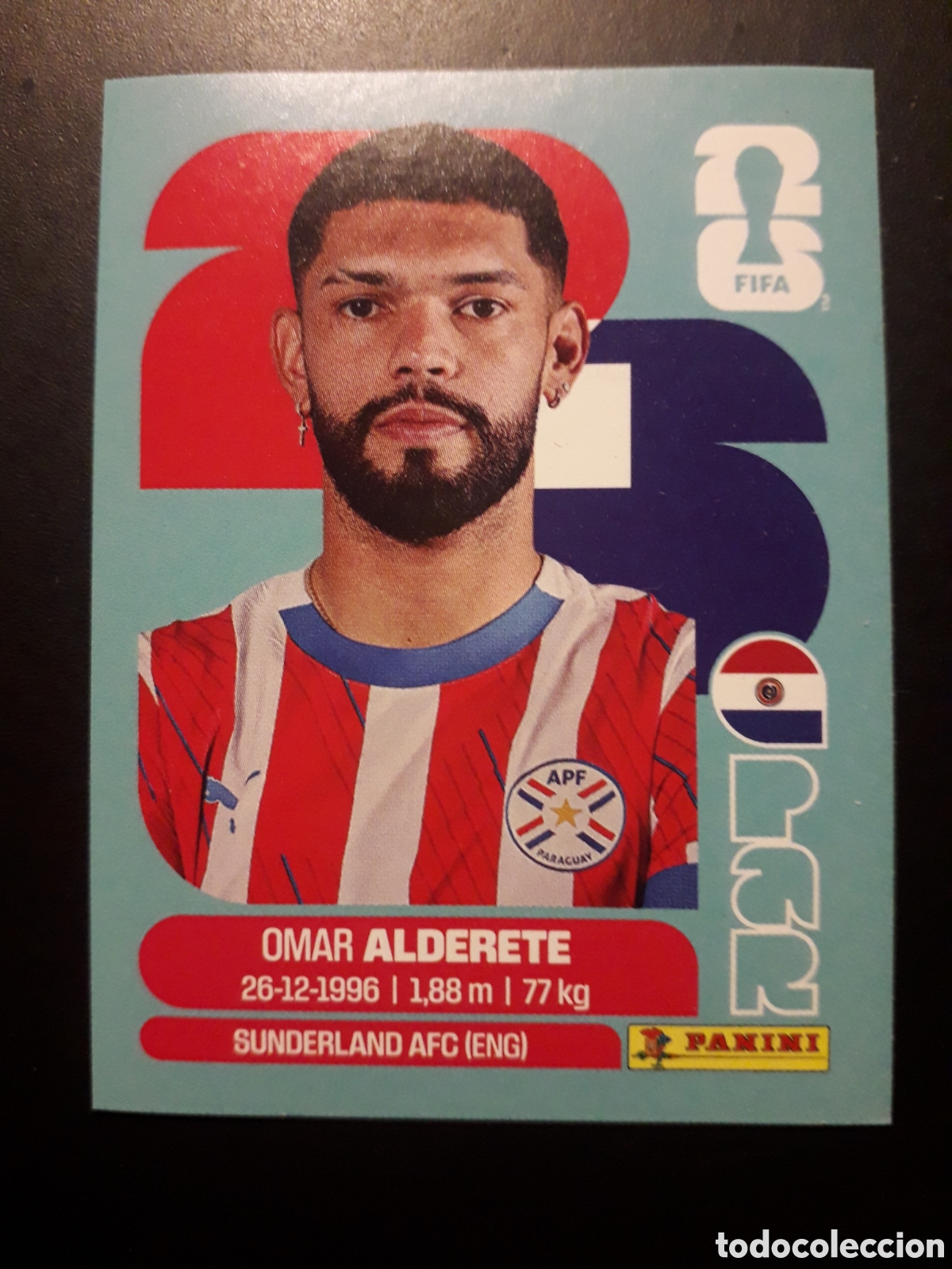 Cromos de F&uacute;tbol: ALDERETE PARAGUAY PAR 7 MUNDIAL F&Uacute;TBOL 2026 FIFA WORLD CUP PANINI SIN PEGAR PEDIDO M&Iacute;NIMO 3&euro;