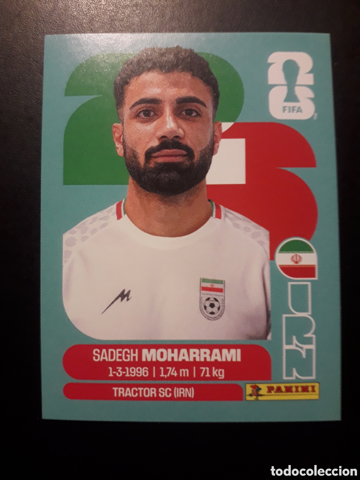 Cromos de F&uacute;tbol: MOHARRAMI IR&Aacute;N IRN 9 MUNDIAL F&Uacute;TBOL 2026 FIFA WORLD CUP PANINI SIN PEGAR PEDIDO M&Iacute;NIMO 3&euro;