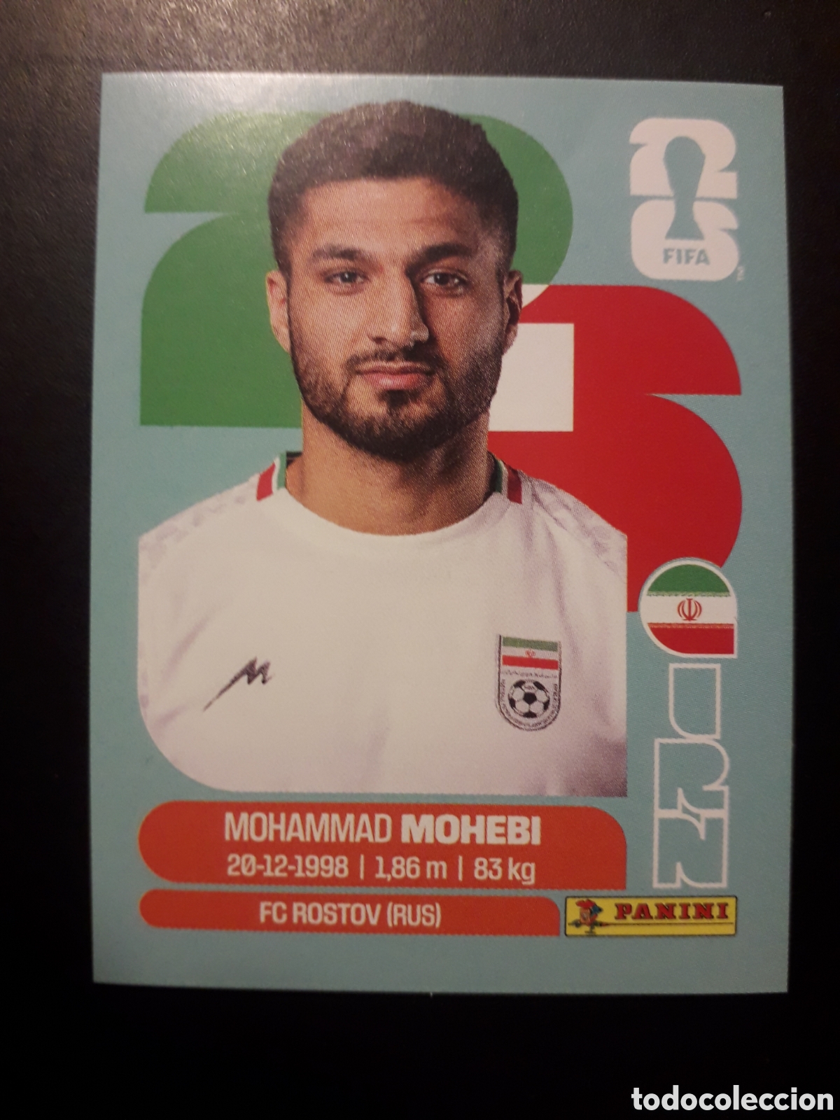 Cromos de F&uacute;tbol: MOHEBI IR&Aacute;N IRN 16 MUNDIAL F&Uacute;TBOL 2026 FIFA WORLD CUP PANINI SIN PEGAR PEDIDO M&Iacute;NIMO 3&euro;