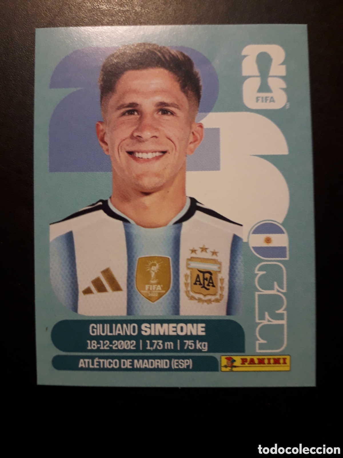 Cromos de F&uacute;tbol: GIULIANO SIMEONE ARGENTINA ARG 20 MUNDIAL F&Uacute;TBOL 2026 FIFA WORLD CUP PANINI SIN PEG PEDIDO M&Iacute;NIMO 3&euro;