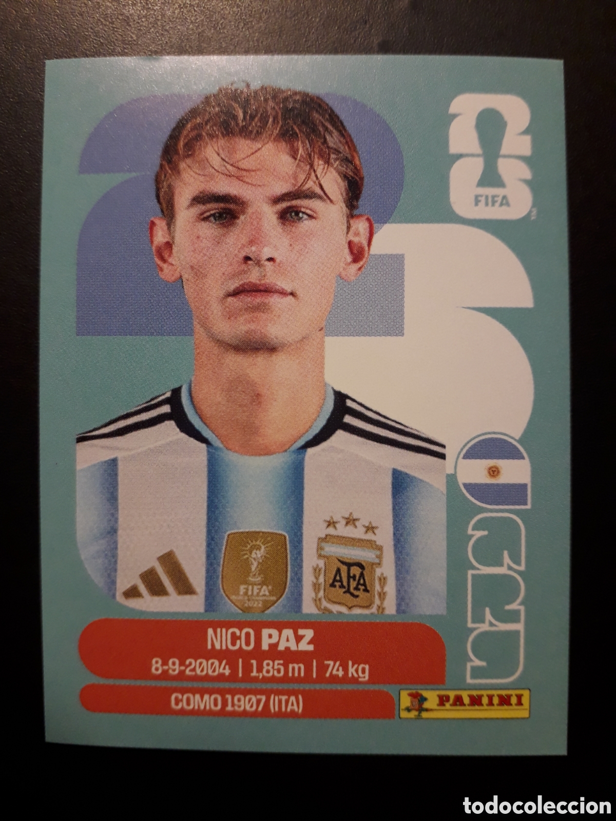 Cromos de F&uacute;tbol: NICO PAZ ARGENTINA ARG 14 MUNDIAL F&Uacute;TBOL 2026 FIFA WORLD CUP PANINI SIN PEGAR PEDIDO M&Iacute;NIMO 3&euro;
