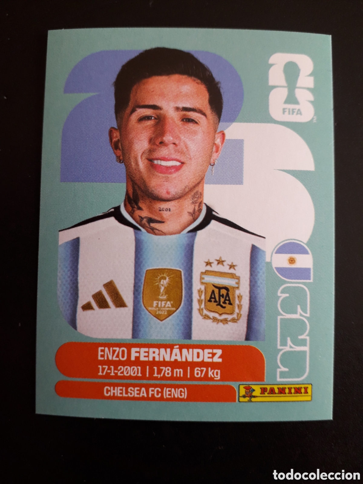 Cromos de F&uacute;tbol: ENZO FERN&Aacute;NDEZ ARGENTINA ARG 8 MUNDIAL F&Uacute;TBOL 2026 FIFA WORLD CUP PANINI SIN PEGAR PEDIDO M&Iacute;NIMO 3&euro;