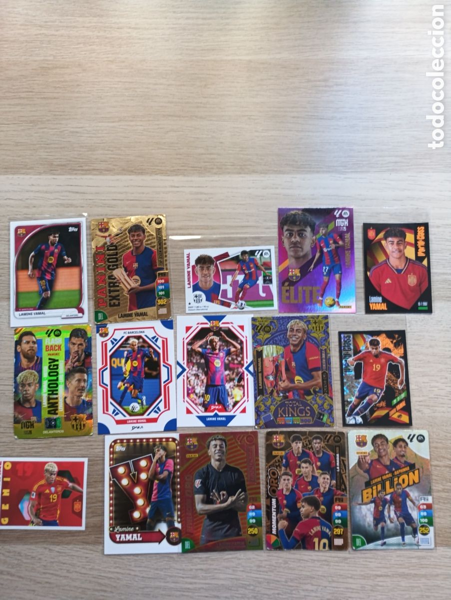 Fu&szlig;ball-Sticker: Lote cartas lam&iacute;ne yamal