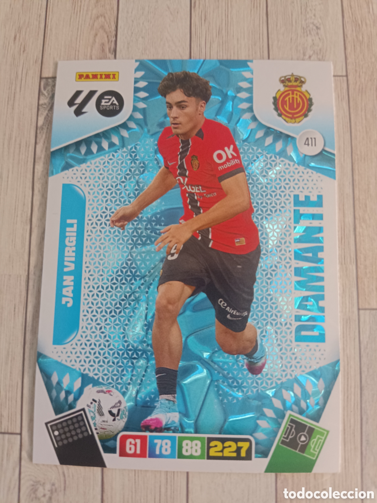 Cromos de F&uacute;tbol: 411 JAN VIRGILI DIAMANTE MALLORCA ADRENALYN XL 2025 2026 PANINI 25 26