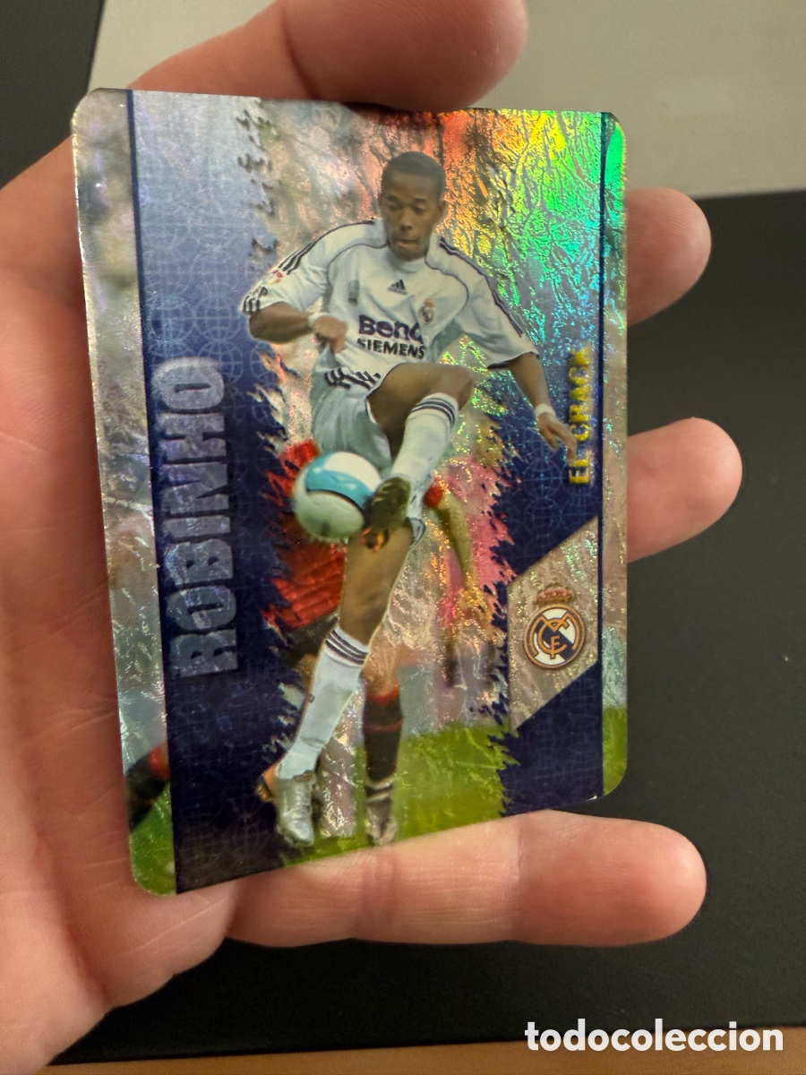 Cromos de F&uacute;tbol: MUNDICROMO 2008. n 26. ROBINHO. El Crack. Jaspeado vertical
