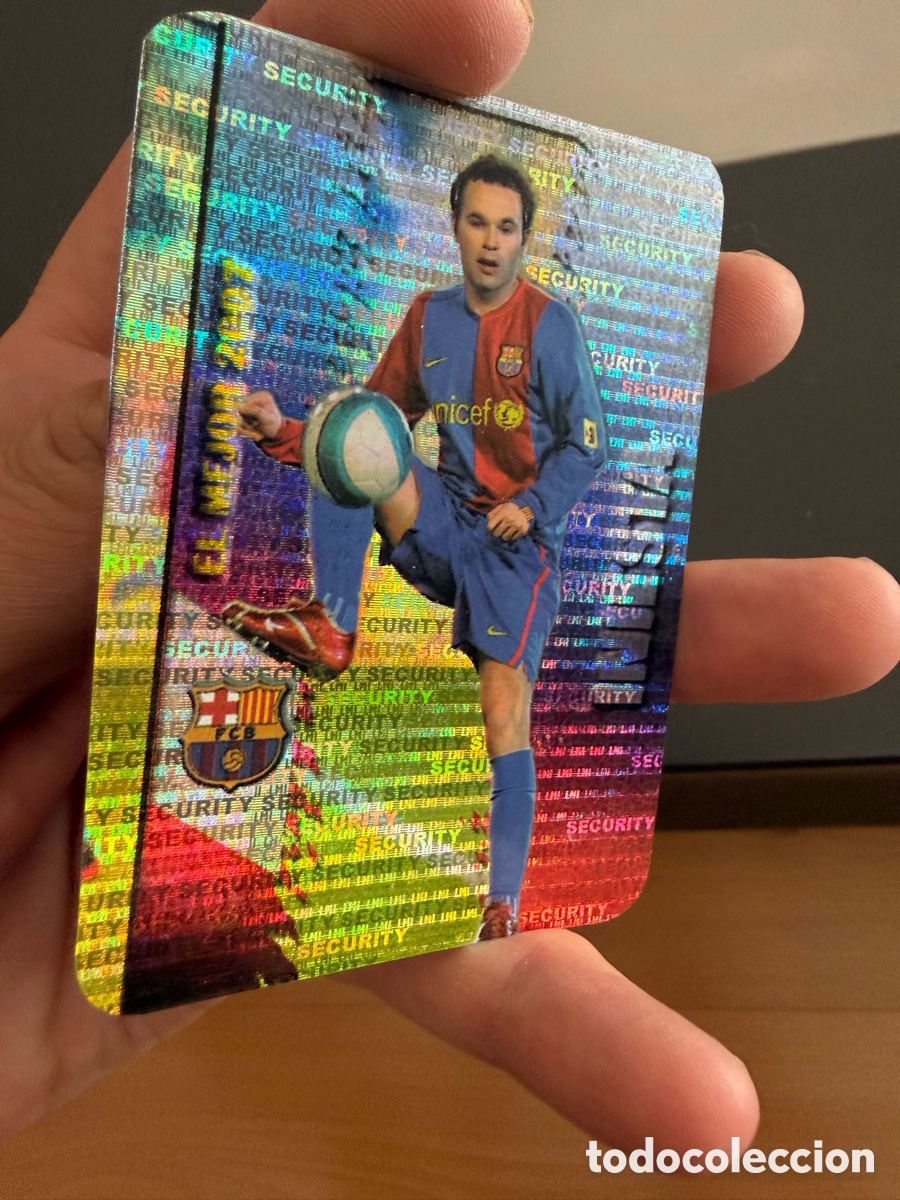 Cromos de F&uacute;tbol: MUNDICROMO 2008. n 54 INIESTA. El mejor. Security Horizontal