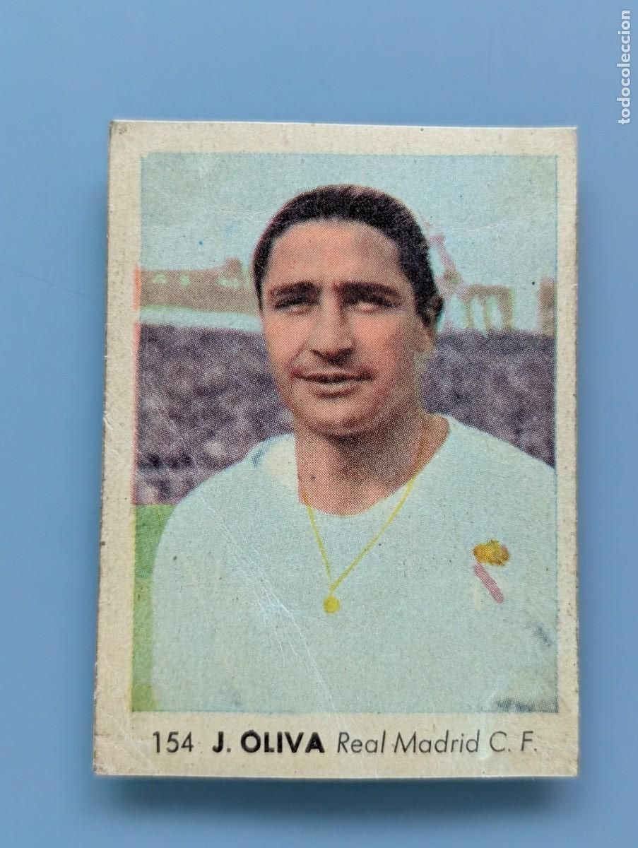 Cromos de F&uacute;tbol: MUY DIFICIL CROMO n&ordm; 154 J. OLIVA REAL MADRID ED RUIZ ROMERO FUTBOL LIGA 1955-56 55/56 FOOTBALL