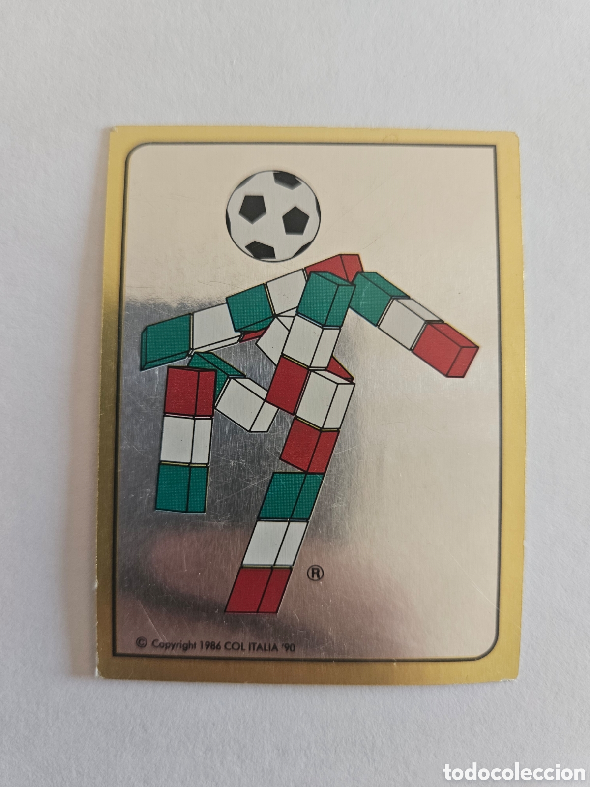 Cromos de F&uacute;tbol: Italia 90 Panini, cromo n&uacute;mero 4, mascota, nunca pegado