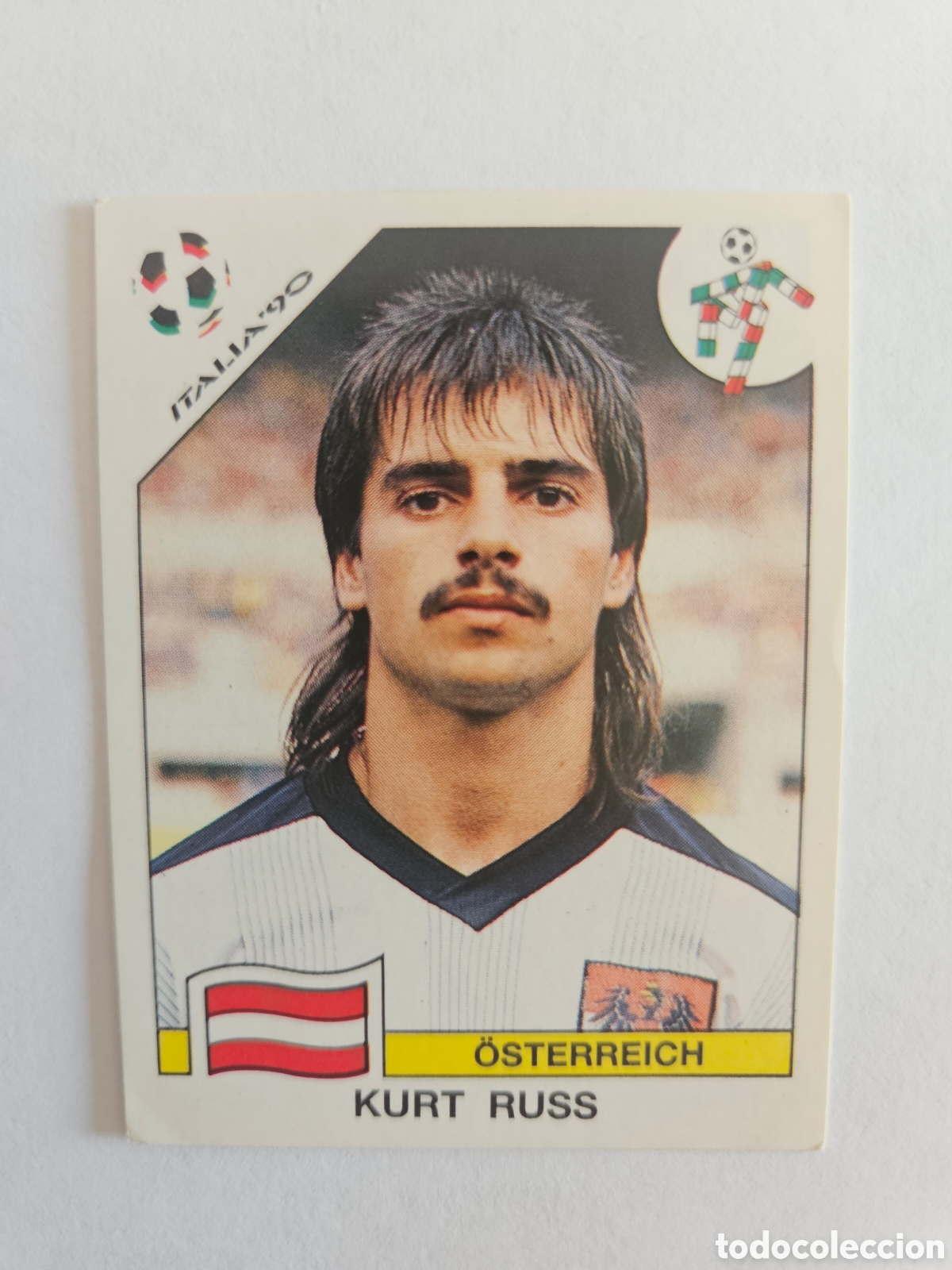 Cromos de F&uacute;tbol: N&deg;61 Kurt Russ (Austria) Mundial Italia 90 PANINI. Nunca pegado, sin pegar