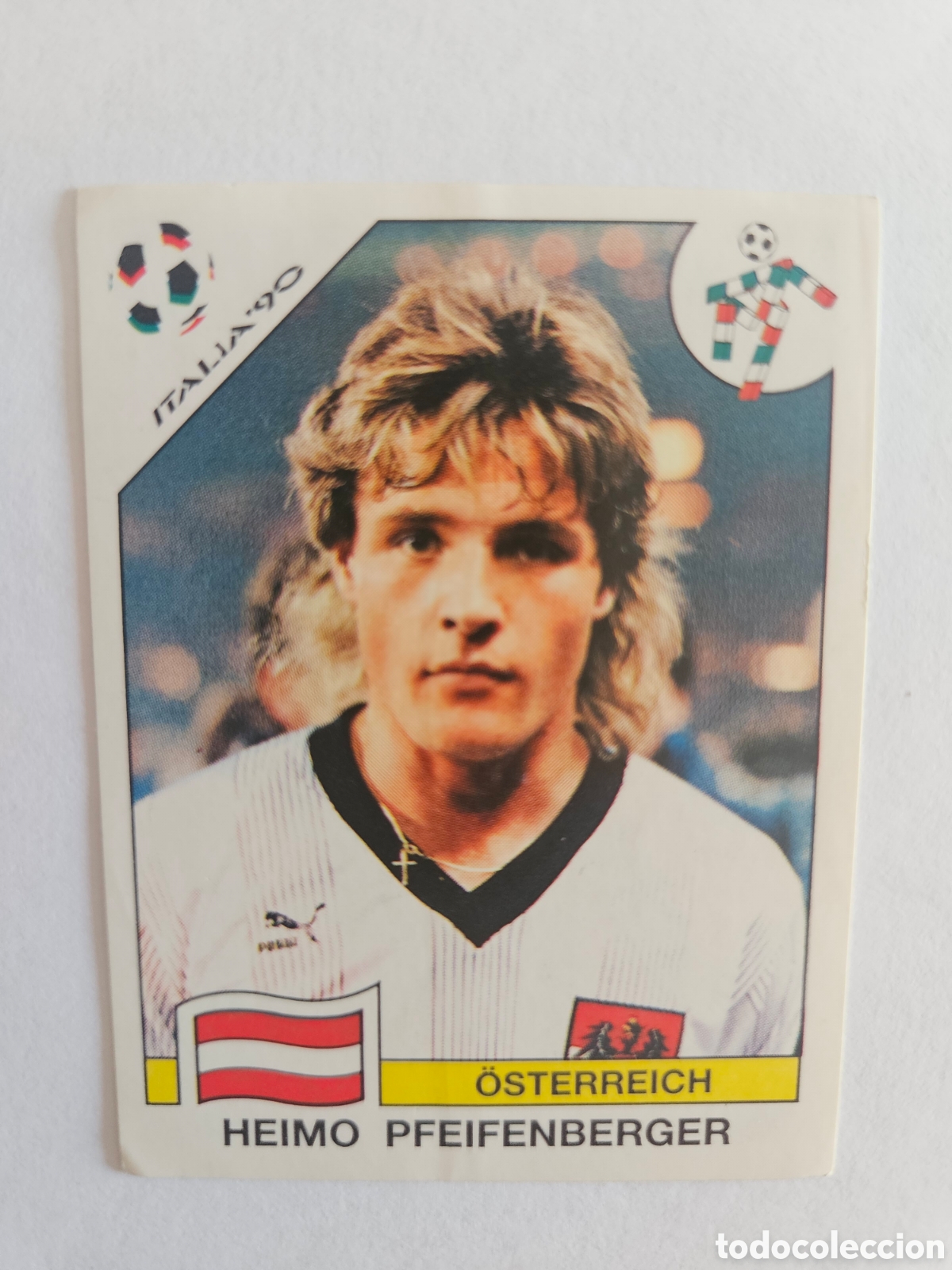 Cromos de F&uacute;tbol: HEIMO PFEIFENBERGER SELECCION AUSTRIA 75 MUNDIAL ITALIA 90 1990 PANINI NUNCA PEGADO SIN PEGAR