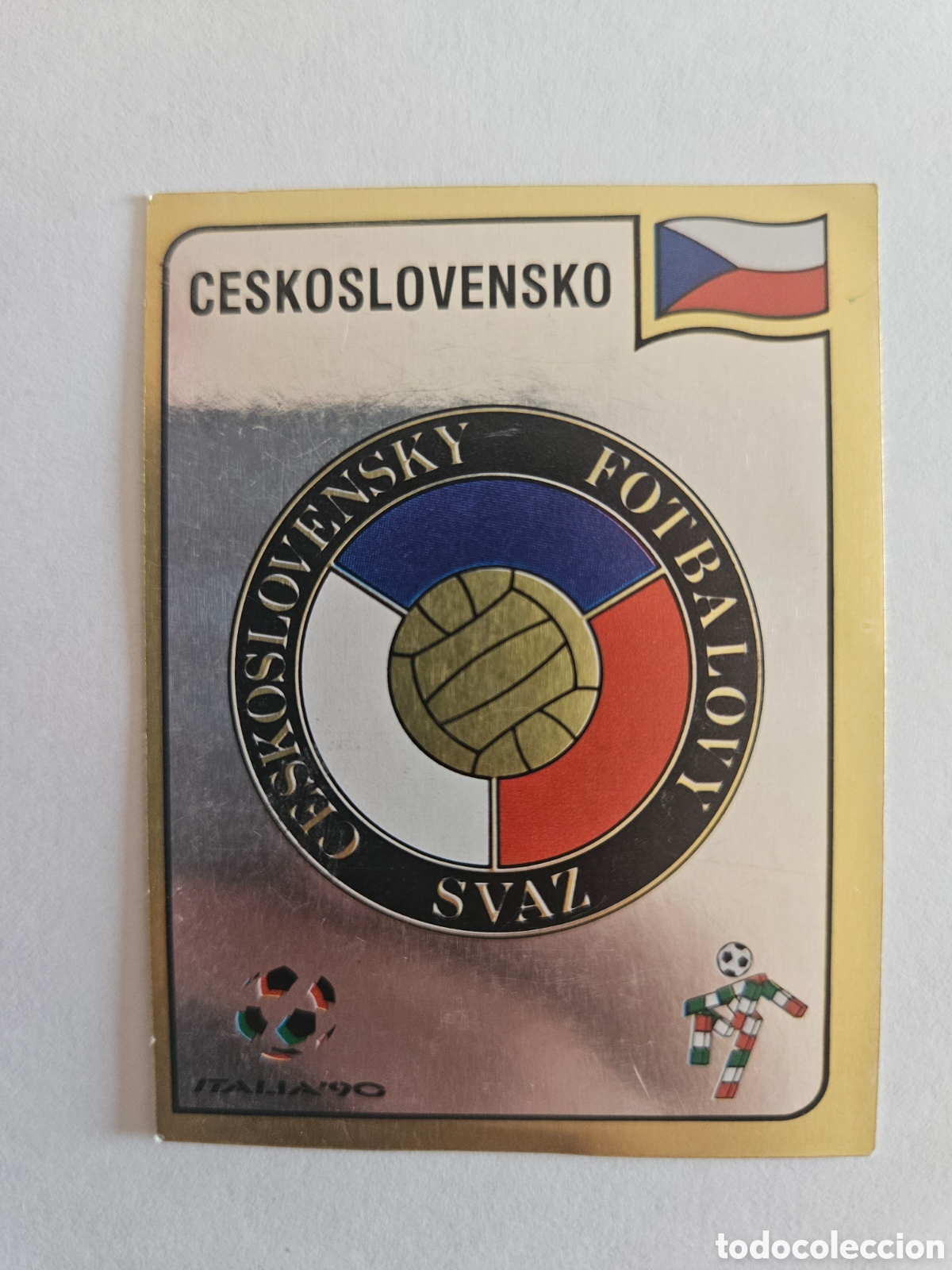Cromos de F&uacute;tbol: ESCUDO CHECOSLOVAQUIA 76 MUNDIAL ITALIA 1990 90 PANINI NUNCA PEGADO SIN PEGAR