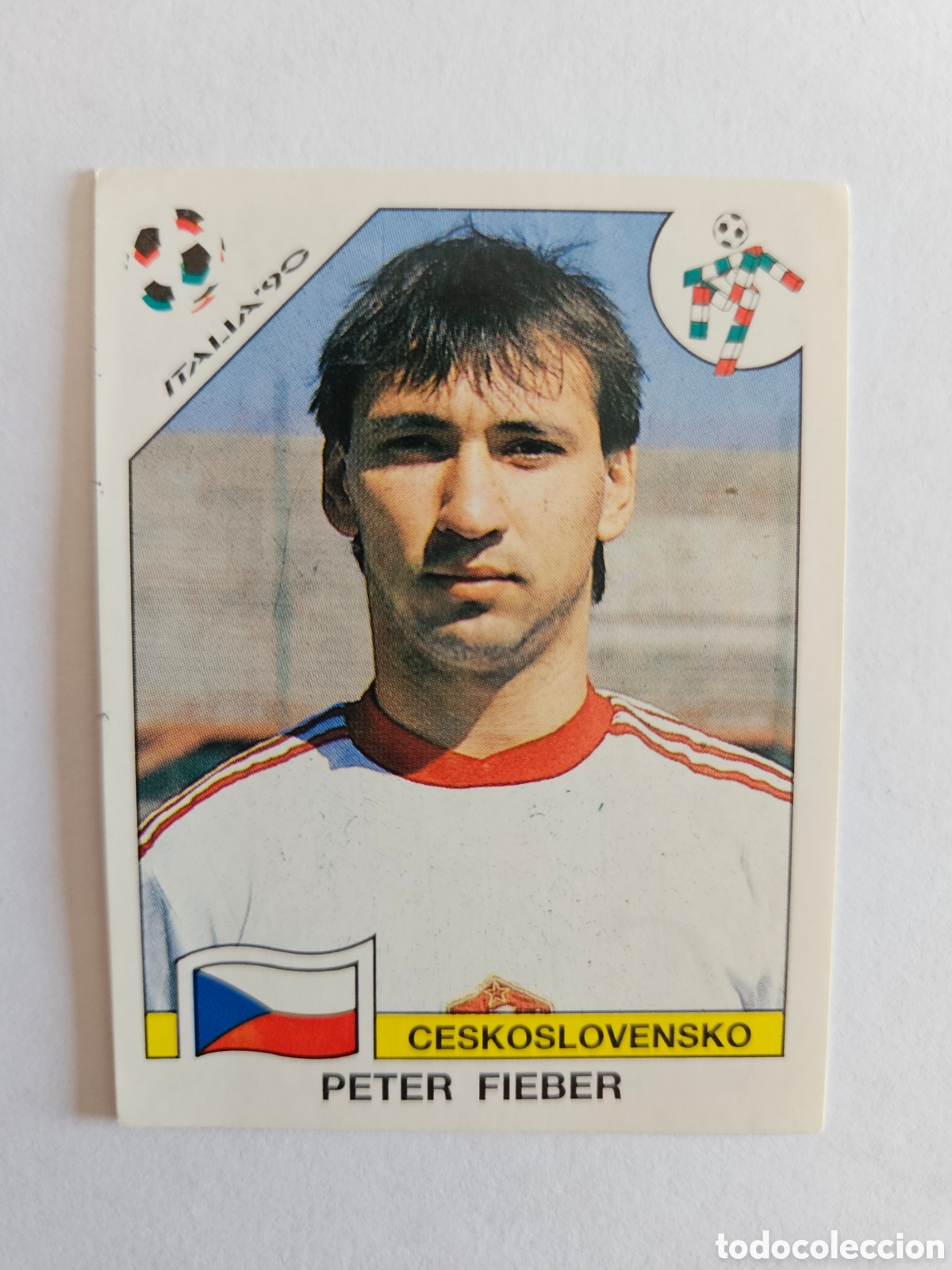 Cromos de F&uacute;tbol: N&deg;85 Peter Fieber (Checoslovaquia) Mundial Italia 90 PANINI. Nunca pegado, NUEVO