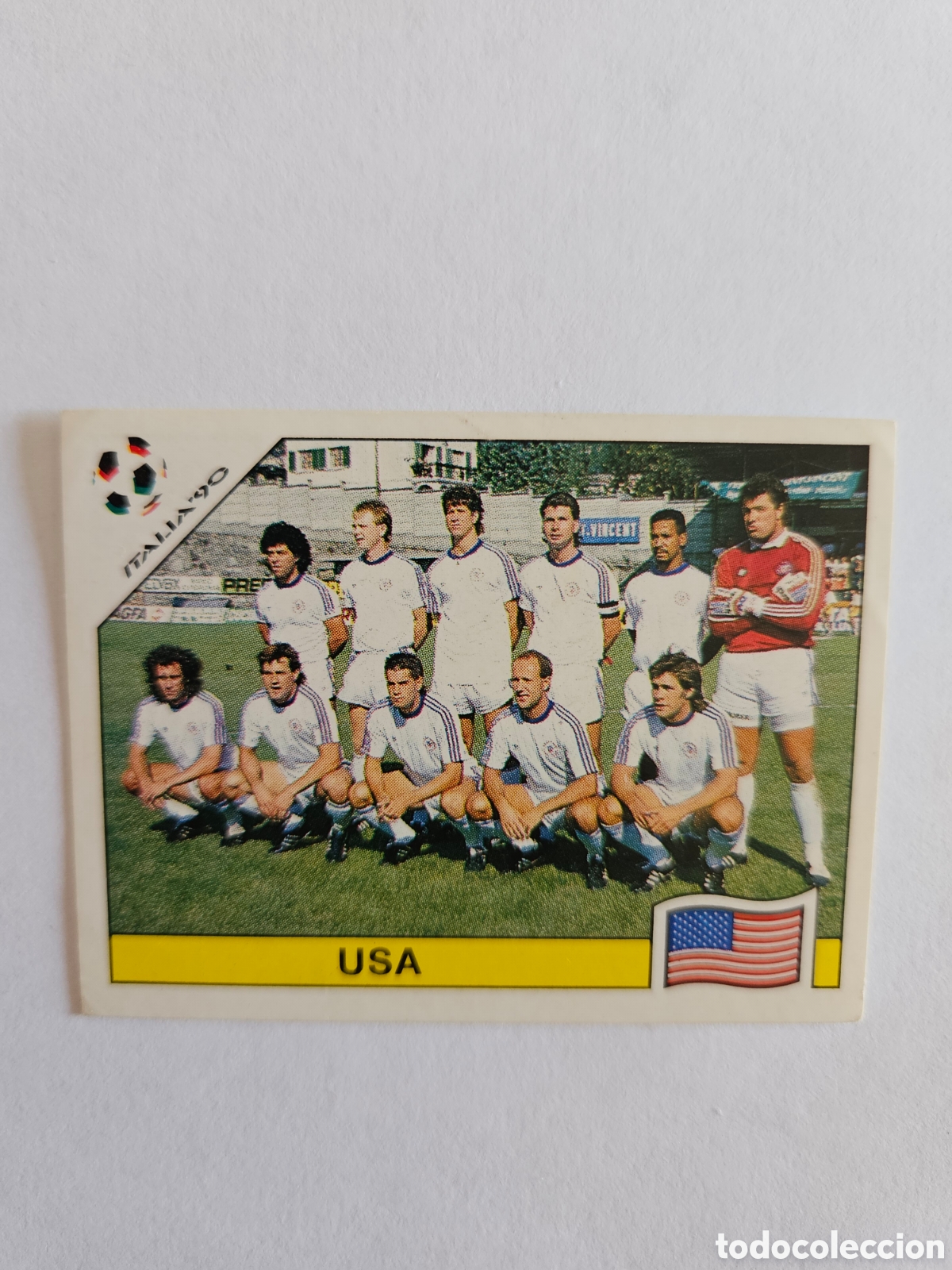 Cromos de Futebol: N&deg;98 Alineaci&oacute;n USA (Estados Unidos) Mundial Italia 90 PANINI. Nunca pegado