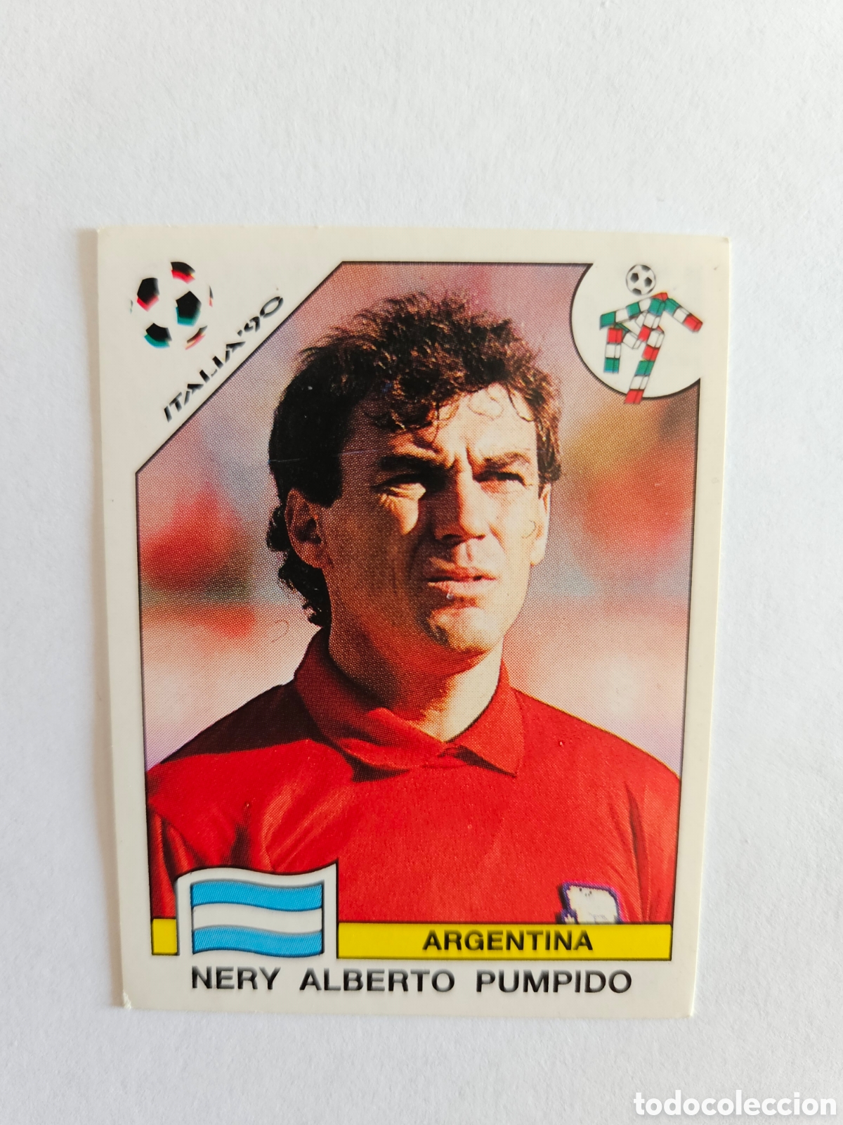 Fu&szlig;ball-Sticker: NERY ALBERTO PUMPIDO SELECCION ARGENTINA 115 MUNDIAL ITALIA 1990 90 PANINI NUNCA PEGADO SIN PEGAR