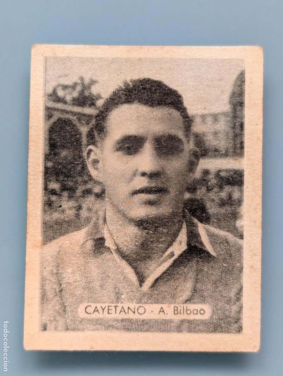 Cromos de F&uacute;tbol: DIFICIL CROMO CARD CAYETANO ATHLETIC ATLETICO BILBAO FUTBOL RUIZ ROMERO 1950/51 1950 1951 VIZCAYA