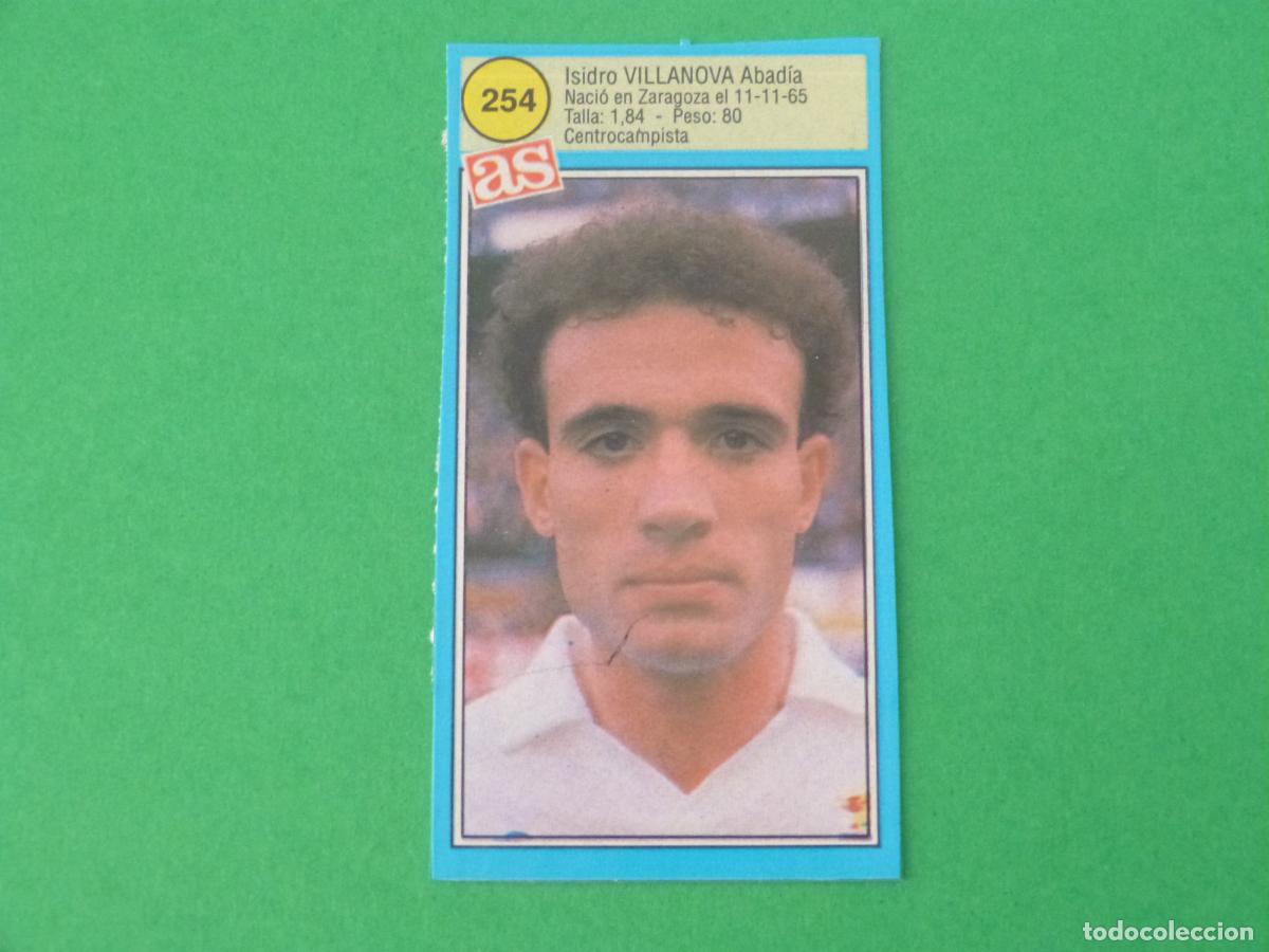 Cromos de F&uacute;tbol: CROMO FUTBOL VILLANOVA REAL ZARAGOZA RECORTADO N&ordm; 254 ASES DE LA LIGA 1990-1991/90-91 DIARIO AS