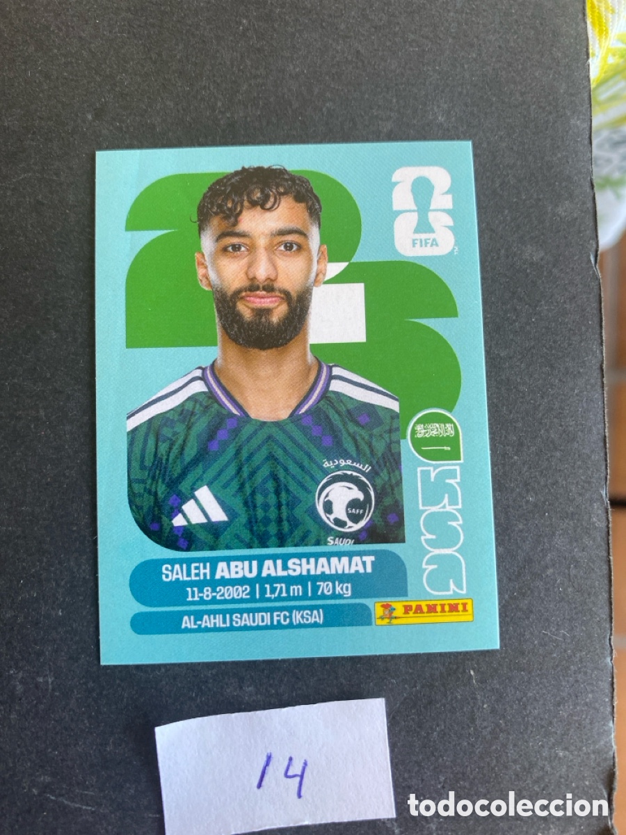 Cromos de F&uacute;tbol: Cromo Arabia Saud&iacute; Mundial 2026 N* 14 nuevo