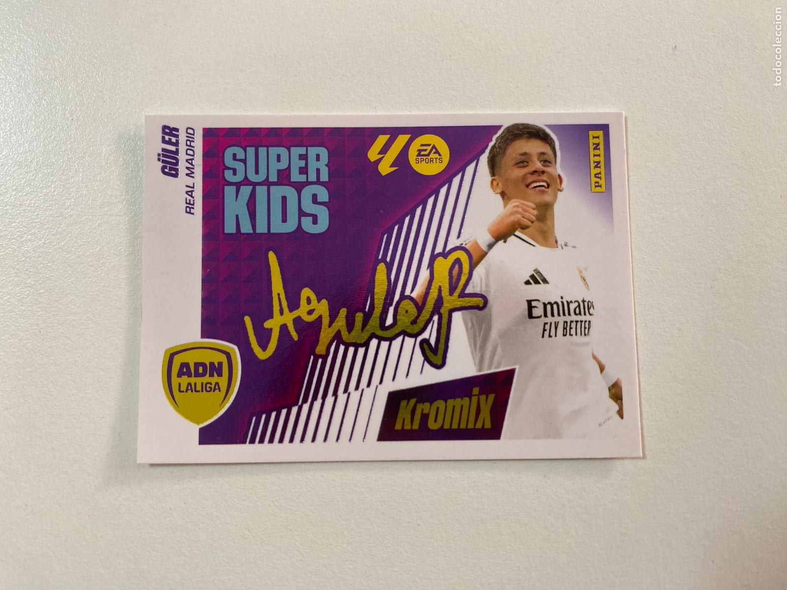 Cromos de Futebol: LALIGA ESTE 2025 2026 EA SPORTS 25 26 ALBUM PANINI ADN S&Uacute;PER KIDS KROMIX N 10 G&Uuml;LER REAL MADRID