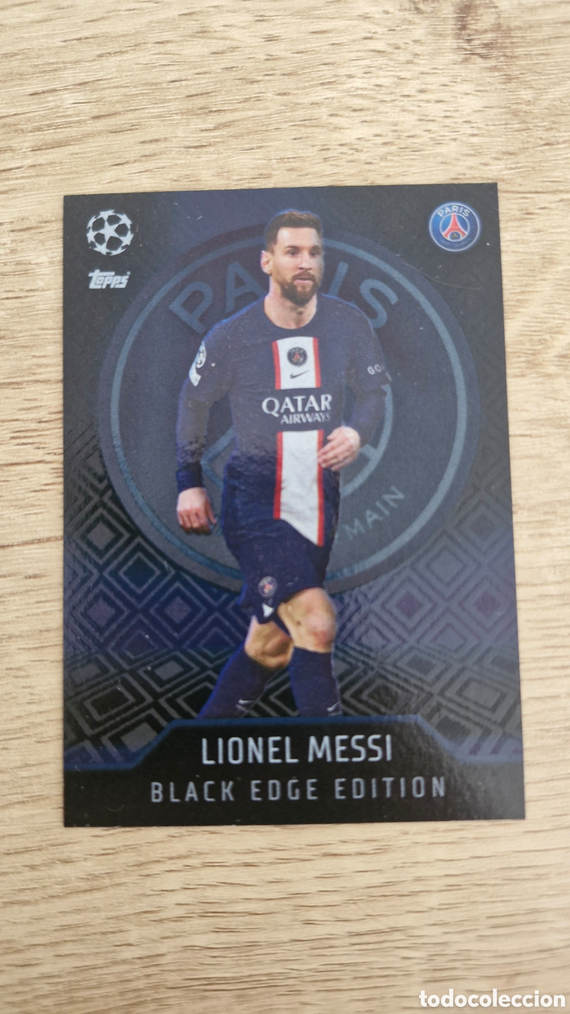 Football Stickers: CROMO n&ordm; 466 MESSI PSG BLACK EDGE EDITION TOPPS CHAMPIONS MATCH ATTAX 2022-2023. Nuevo.