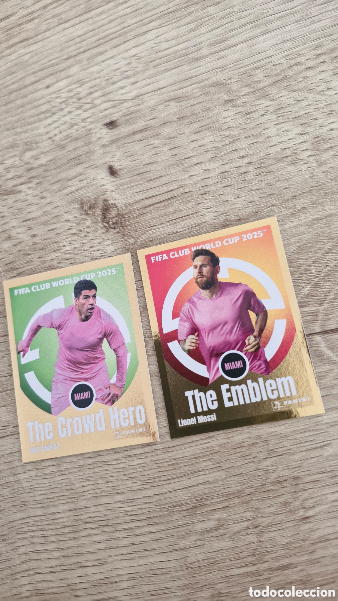 Cromos de F&uacute;tbol: CROMO STICKER PANINI FIFA CLUB WORLD CUP CLUB 2025 INTER MIAMI 59 MESSI 61 SUAREZ THE EMBLEM