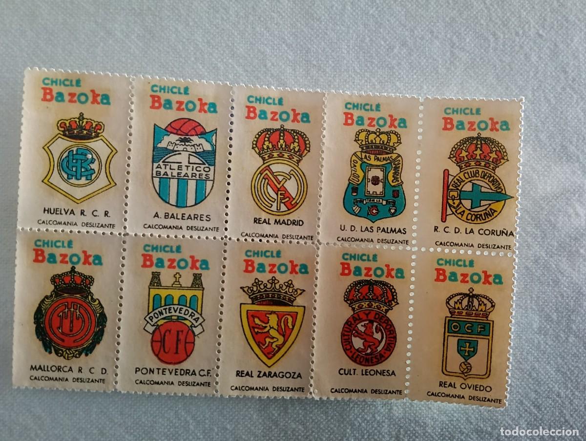 Cromos de F&uacute;tbol: ESCUDOS F&Uacute;TBOL BAZOKA REAL MADRID, HUELVA LA CORU&Ntilde;A, MALLORCA LAS PALMAS, PONTEVEDRA ZARAGOZA,.