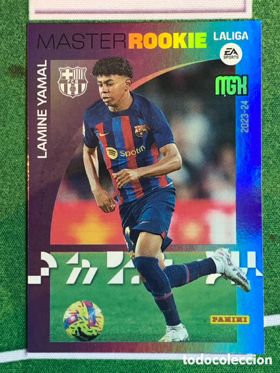 Cartes &agrave; collectionner de Football: 423 LAMINE YAMAL (BARCELONA) MASTER ROOKIE PANINI MEGACRACKS 2023 2024 23 24 ROOKIE
